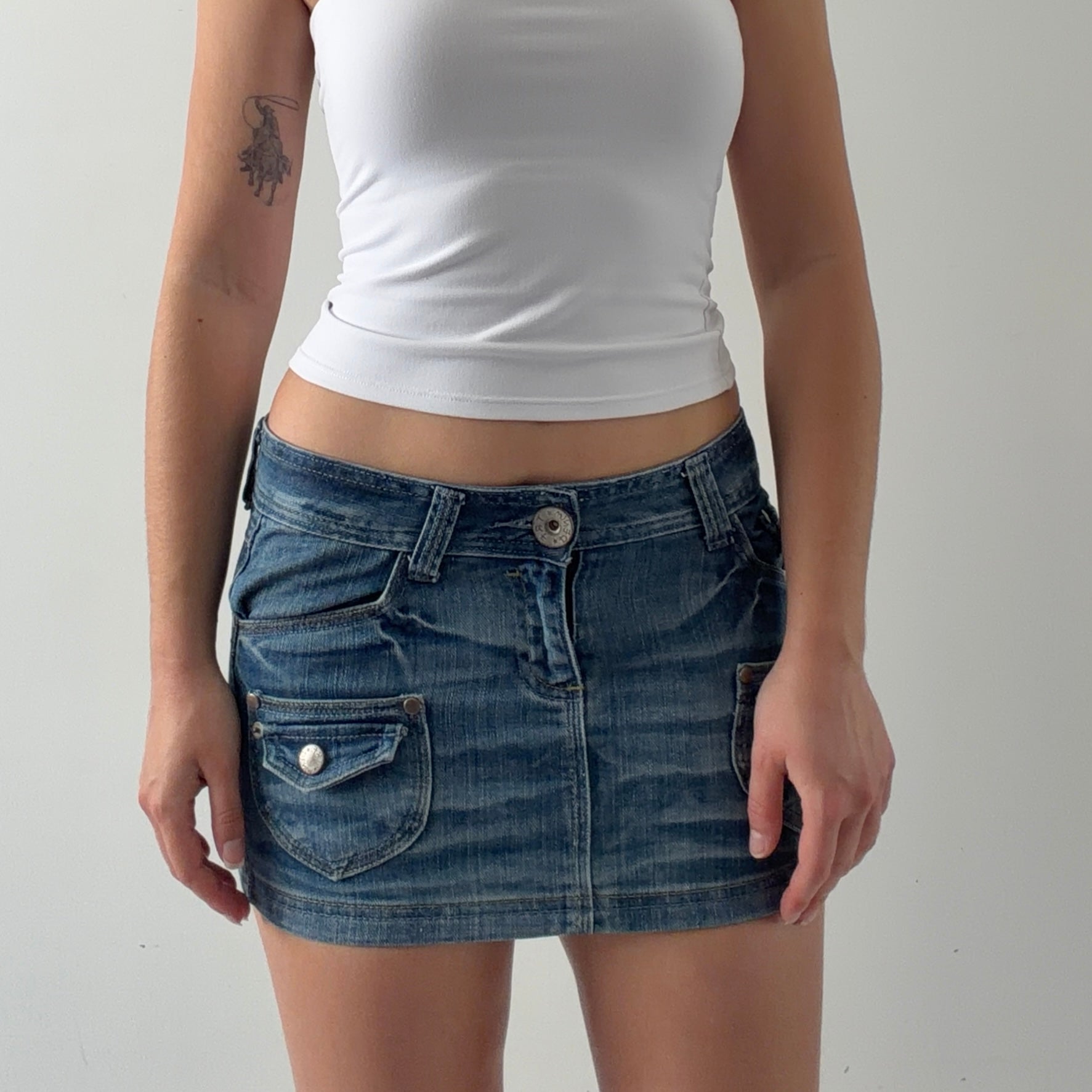 TRF Micro Mini Denim Skirt | XS