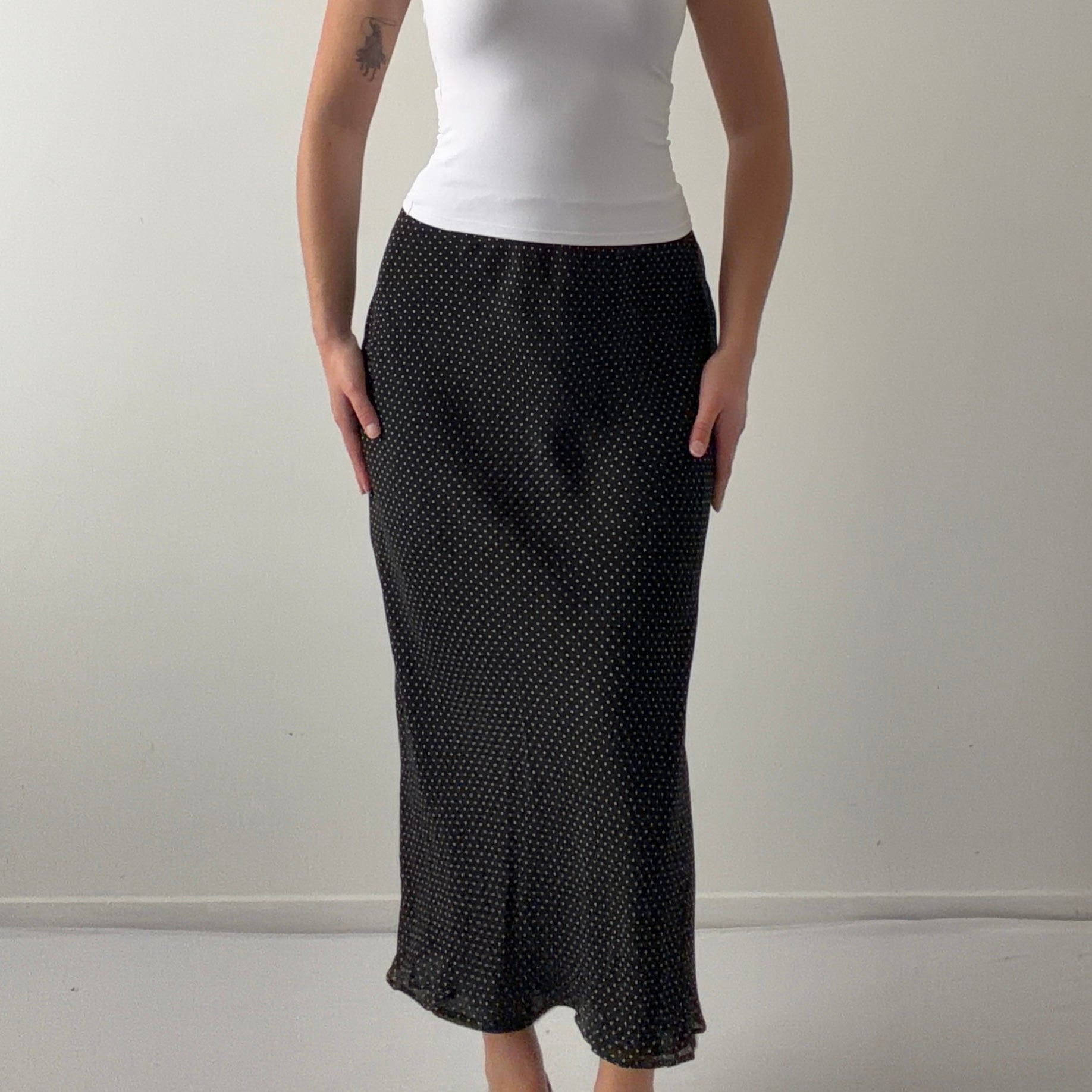 Ann Taylor Silk Polka Dot Maxi Skirt | XS