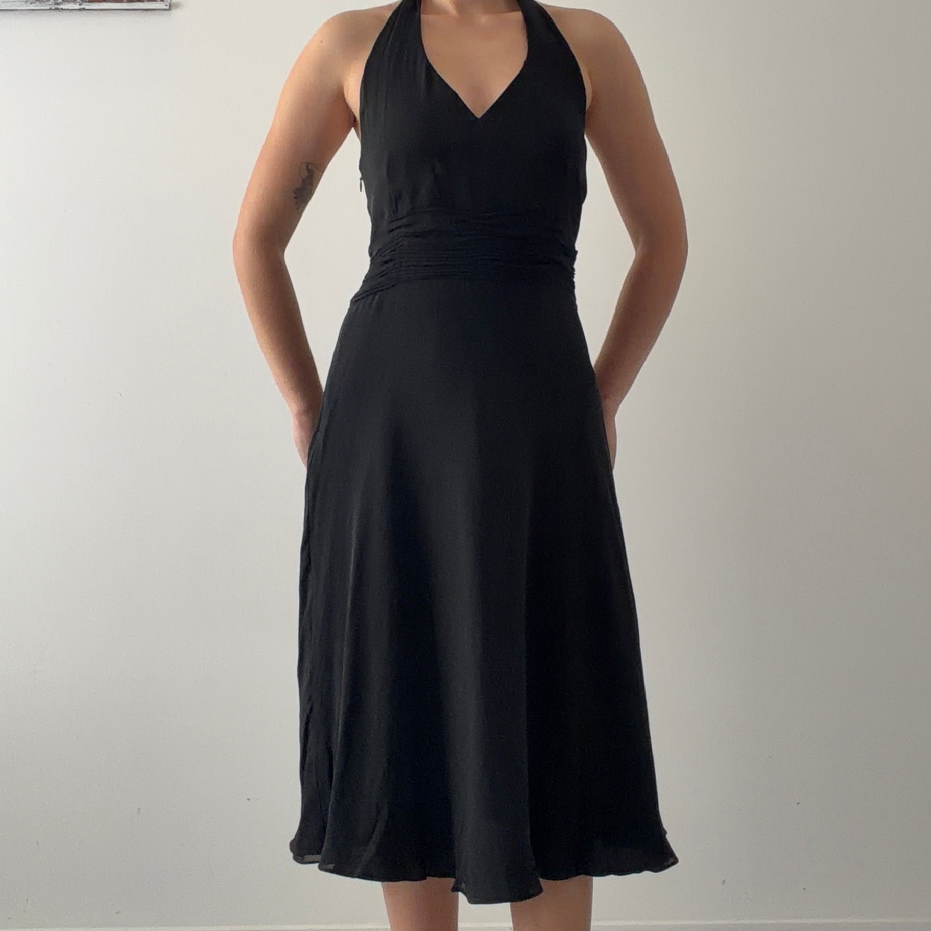 Ann Taylor Silk Halter Dress | L
