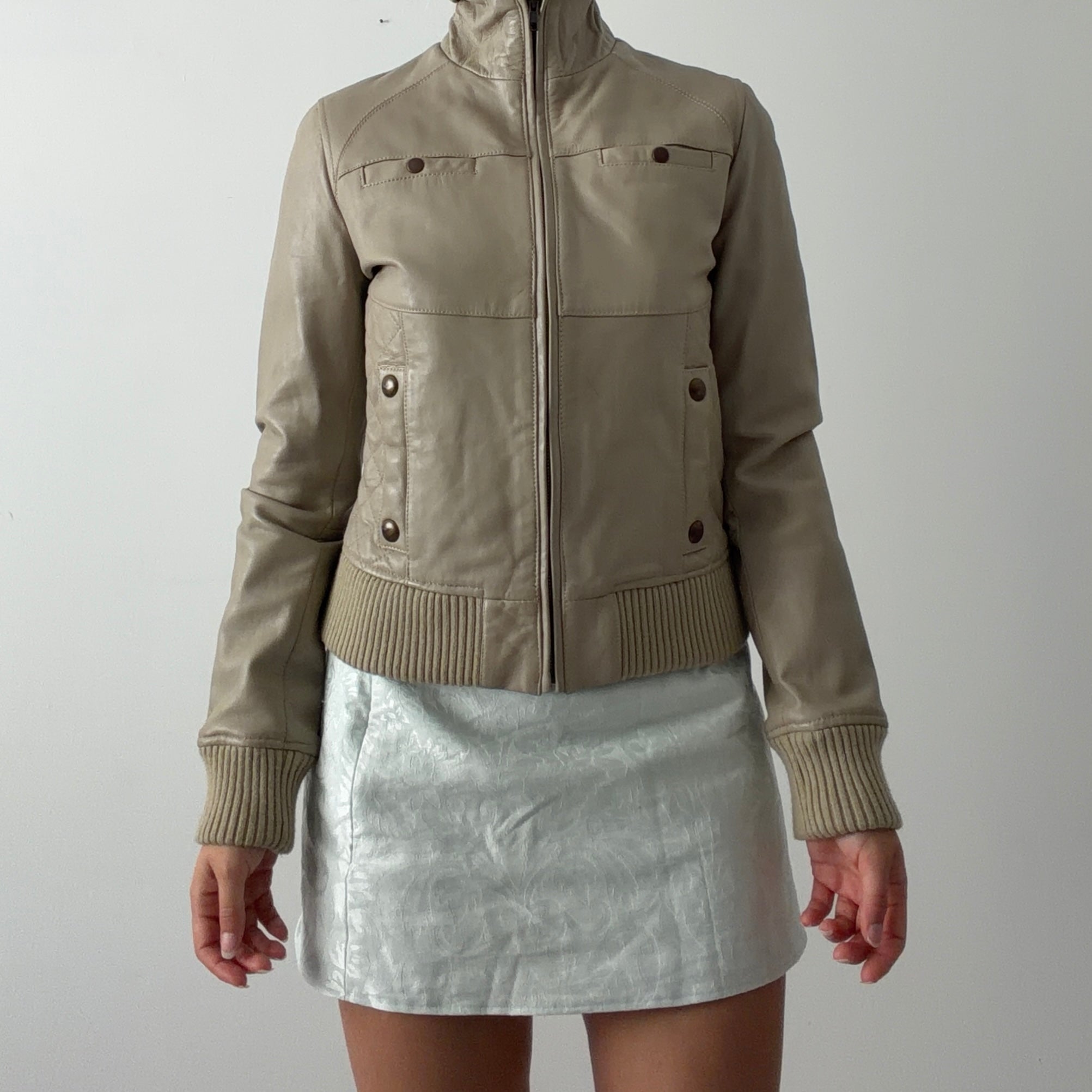 Mango Leather Moto Jacket | XS