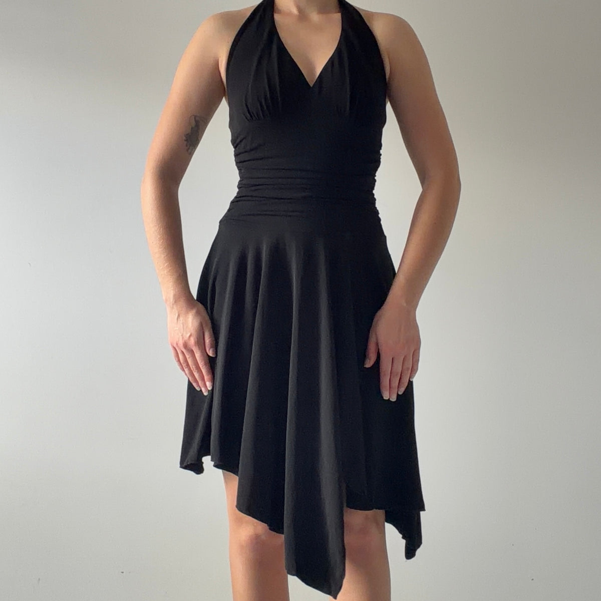 Speechless Asymmetric Halter Midi Dress | M