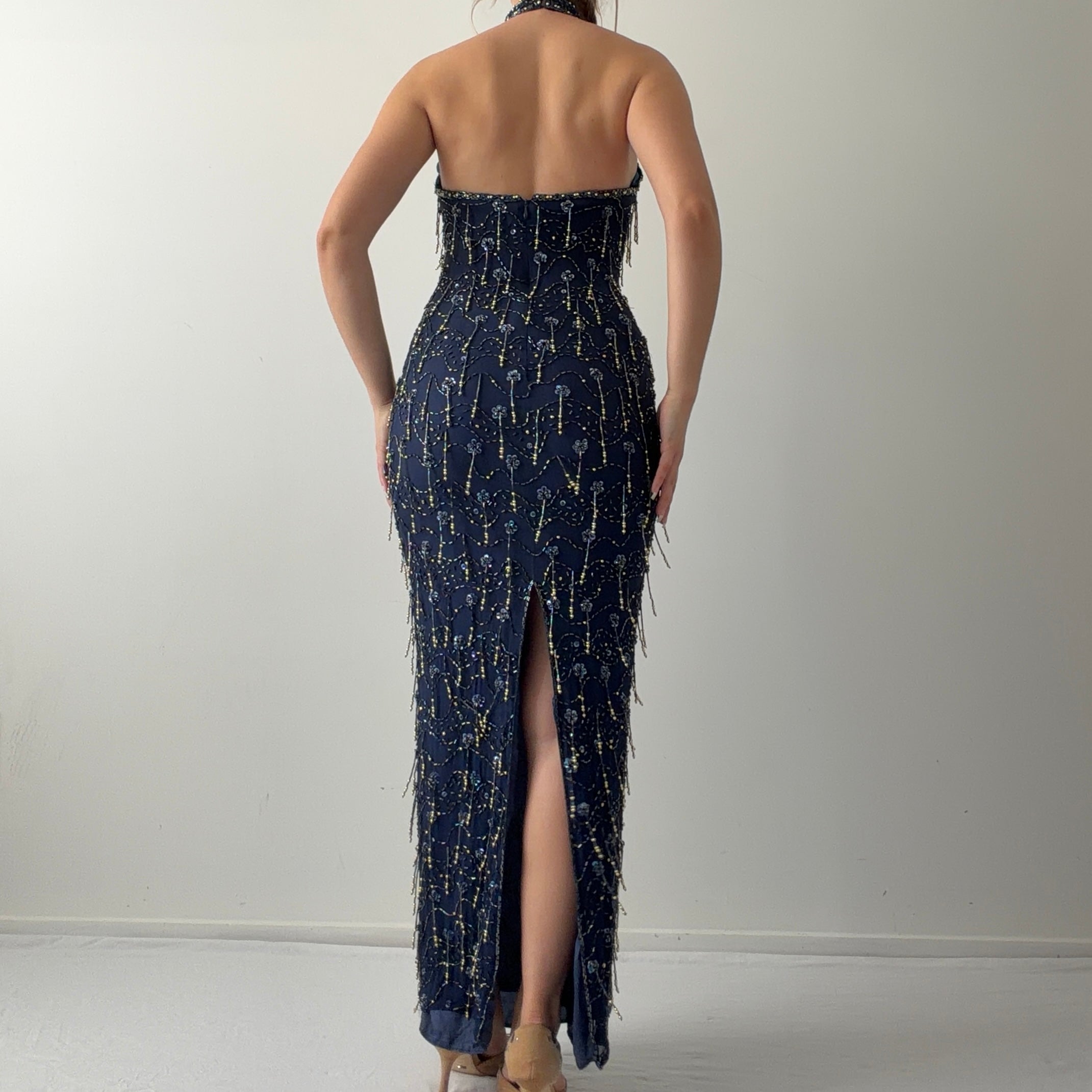 Mike Benet Silk Beaded Dress | XS