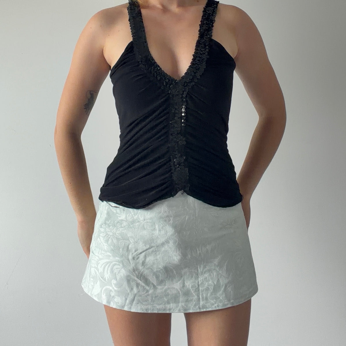 Sequin Ruched Cami | S
