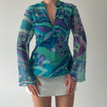 Ice Silk Bell Sleeve Top | L