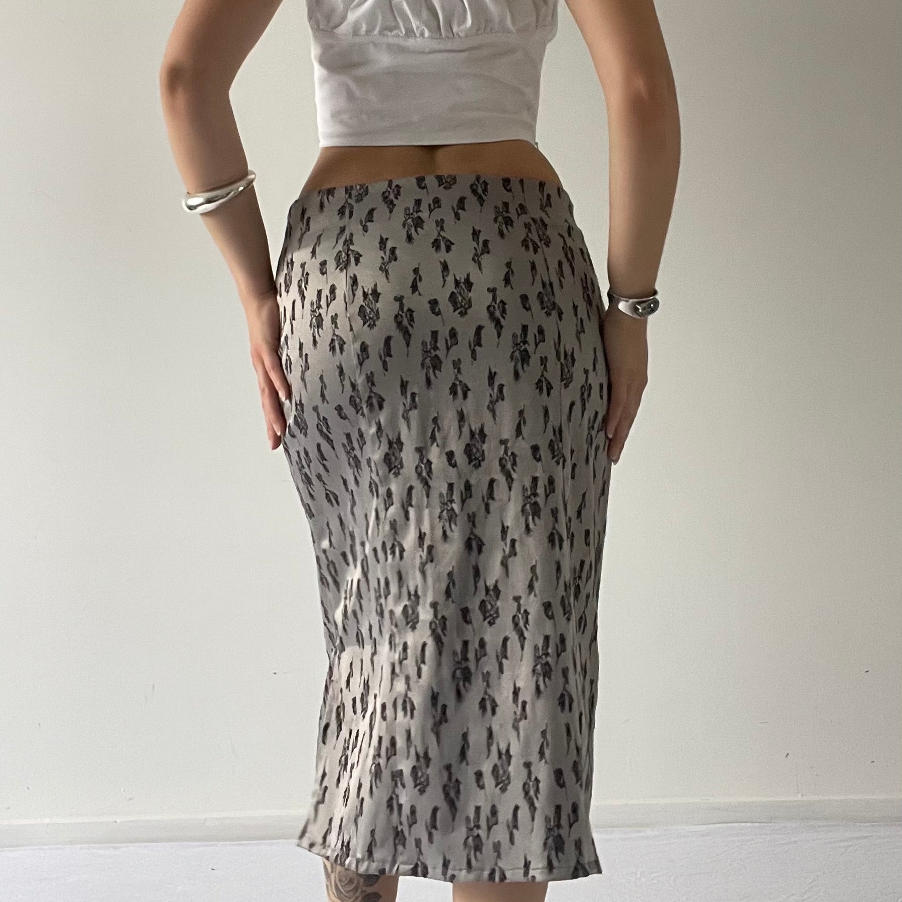 Satin Brocade Midi Skirt | 6-10