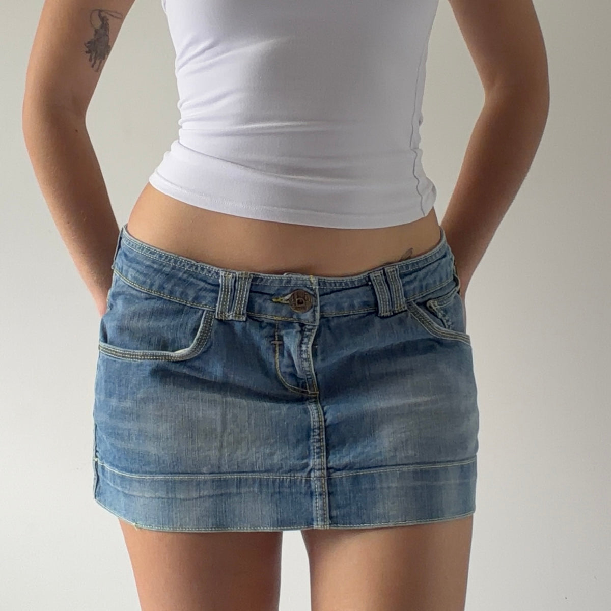 Bershka Micro Mini Denim Skirt | S