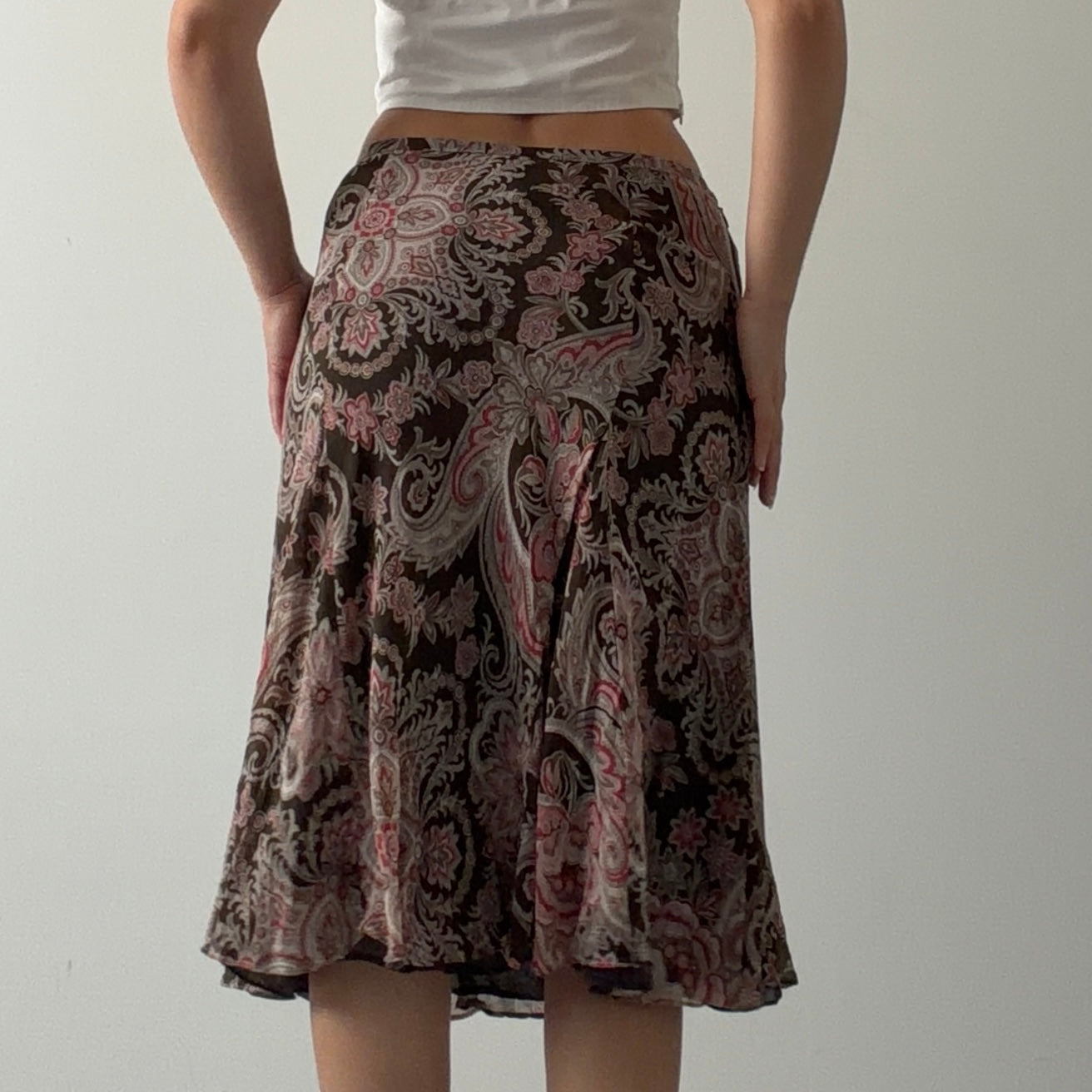 Ann Taylor Silk Paisley Midi Skirt | 6-8