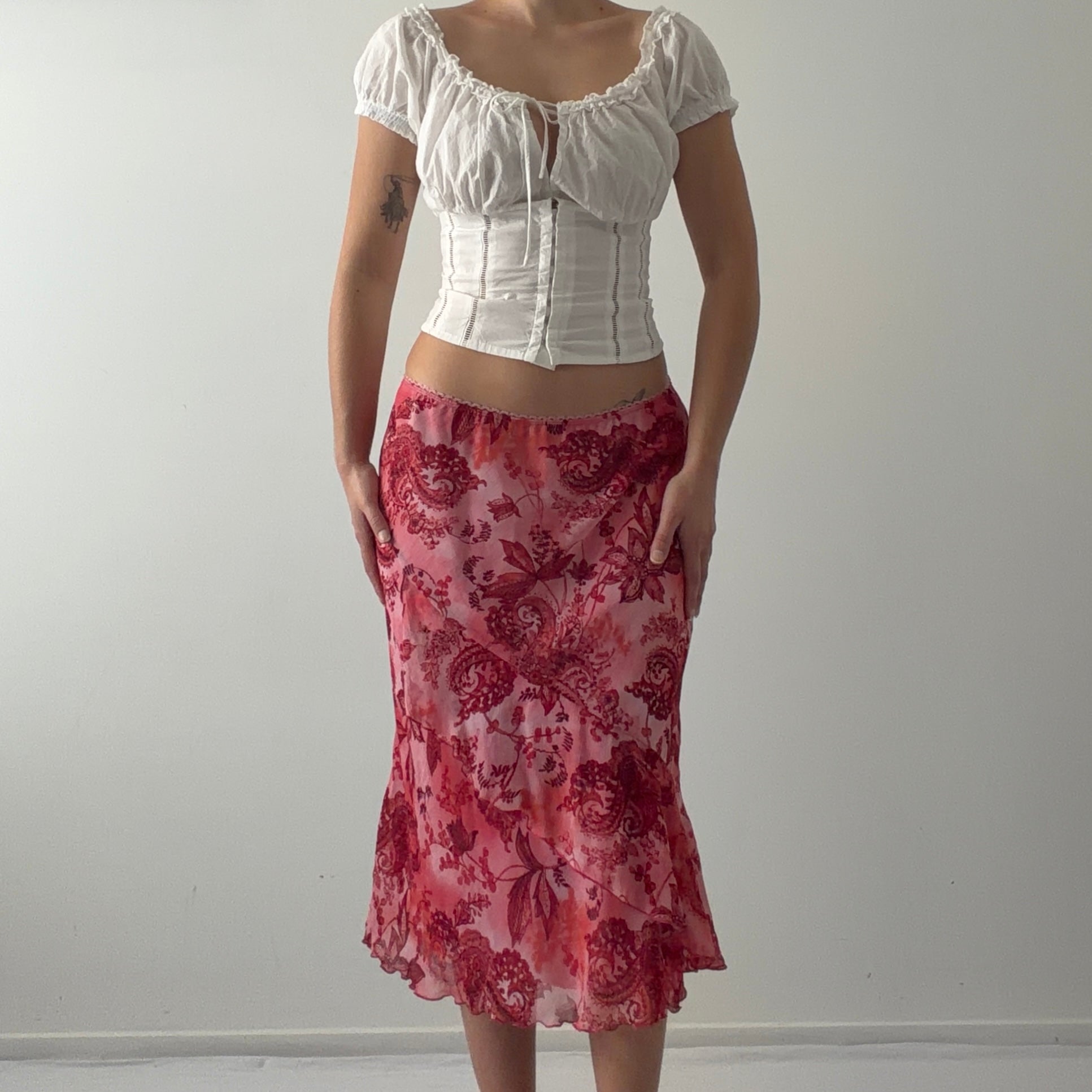 b.i.ya.y.c.d.a Floral Midi Skirt | S