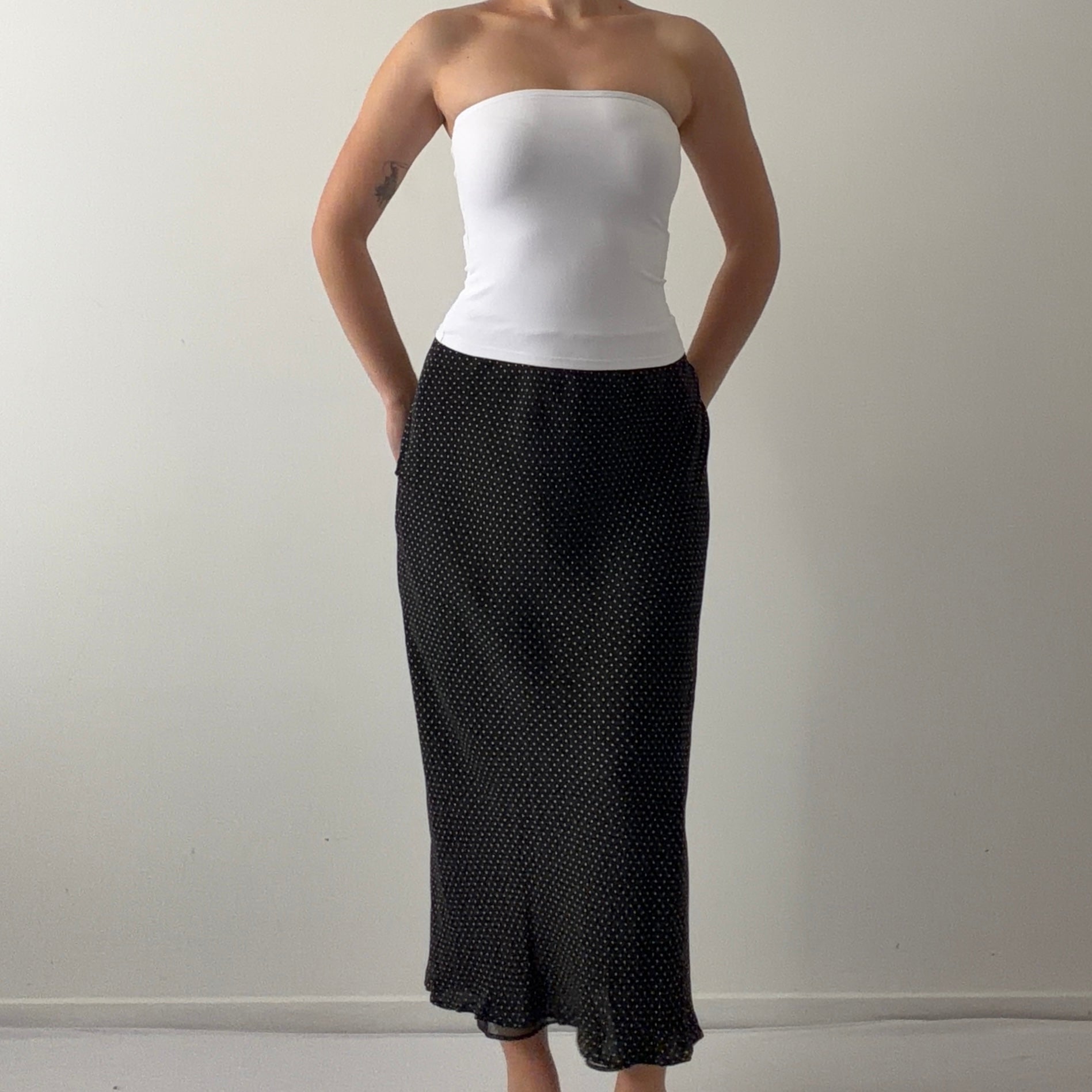 Ann Taylor Silk Polka Dot Maxi Skirt | XS