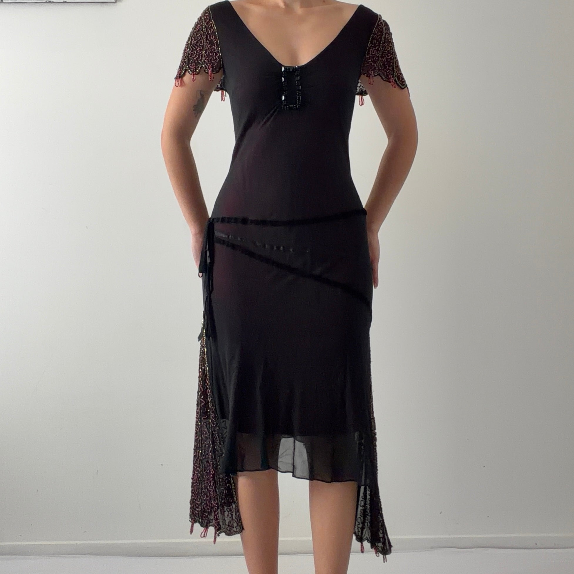 Rare Sue Wong Nocturne Silk Asymmetric Dress | M