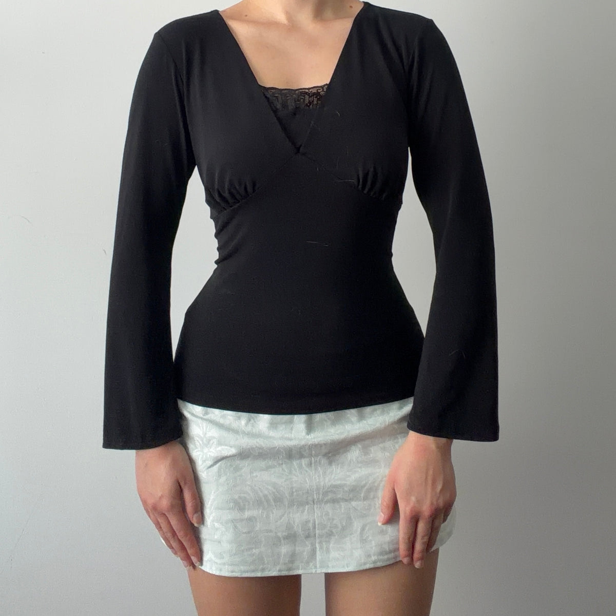 Wrapper Bell Sleeve Top | M
