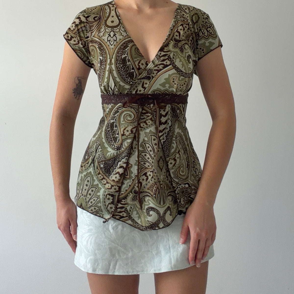 Agenda Paisley Babydoll Top | M