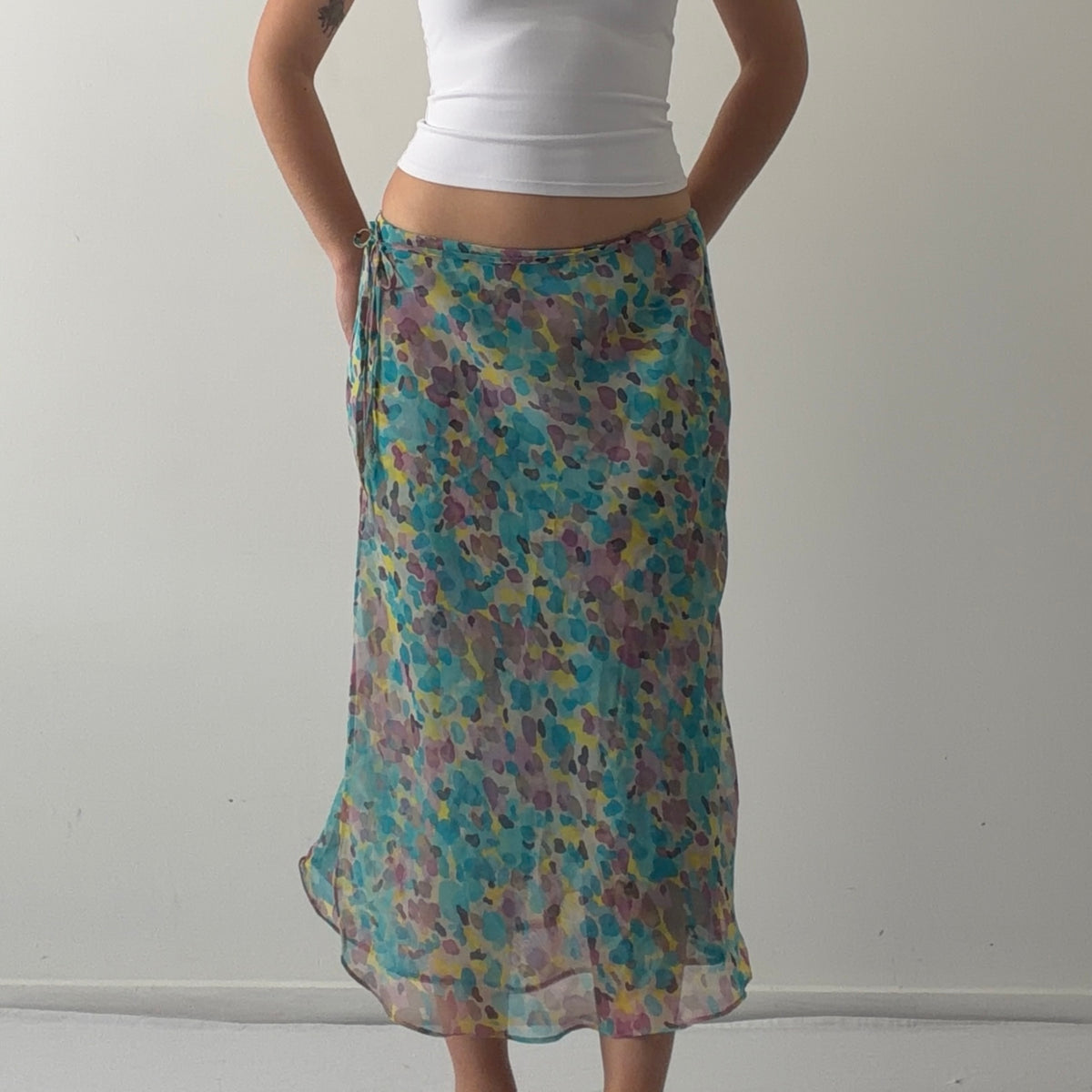 Cato Watercolour Midi Skirt | 8-10