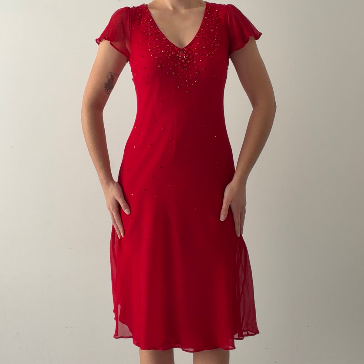 Together Silk Beaded Midi Dress | S