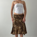Dana Buchman Leopard Silk Skirt | L