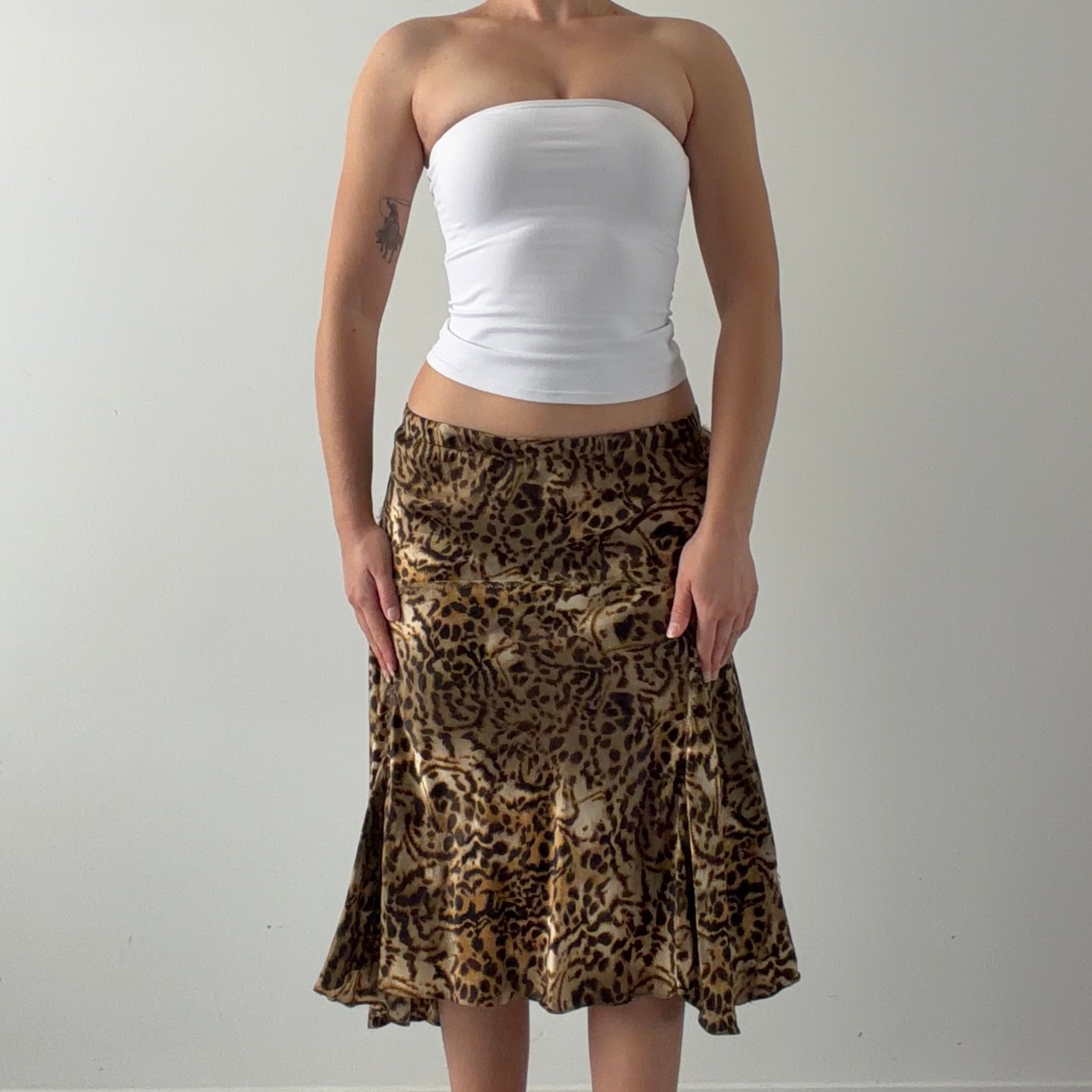 Dana Buchman Leopard Silk Skirt | L