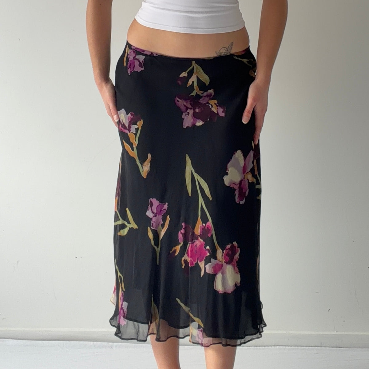 Tess Silk Midi Skirt | 10-12