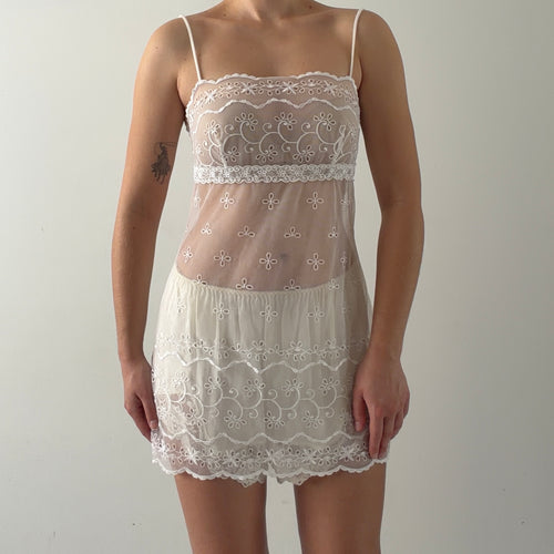 Victoria's Secret Babydoll Mini Dress | White | S