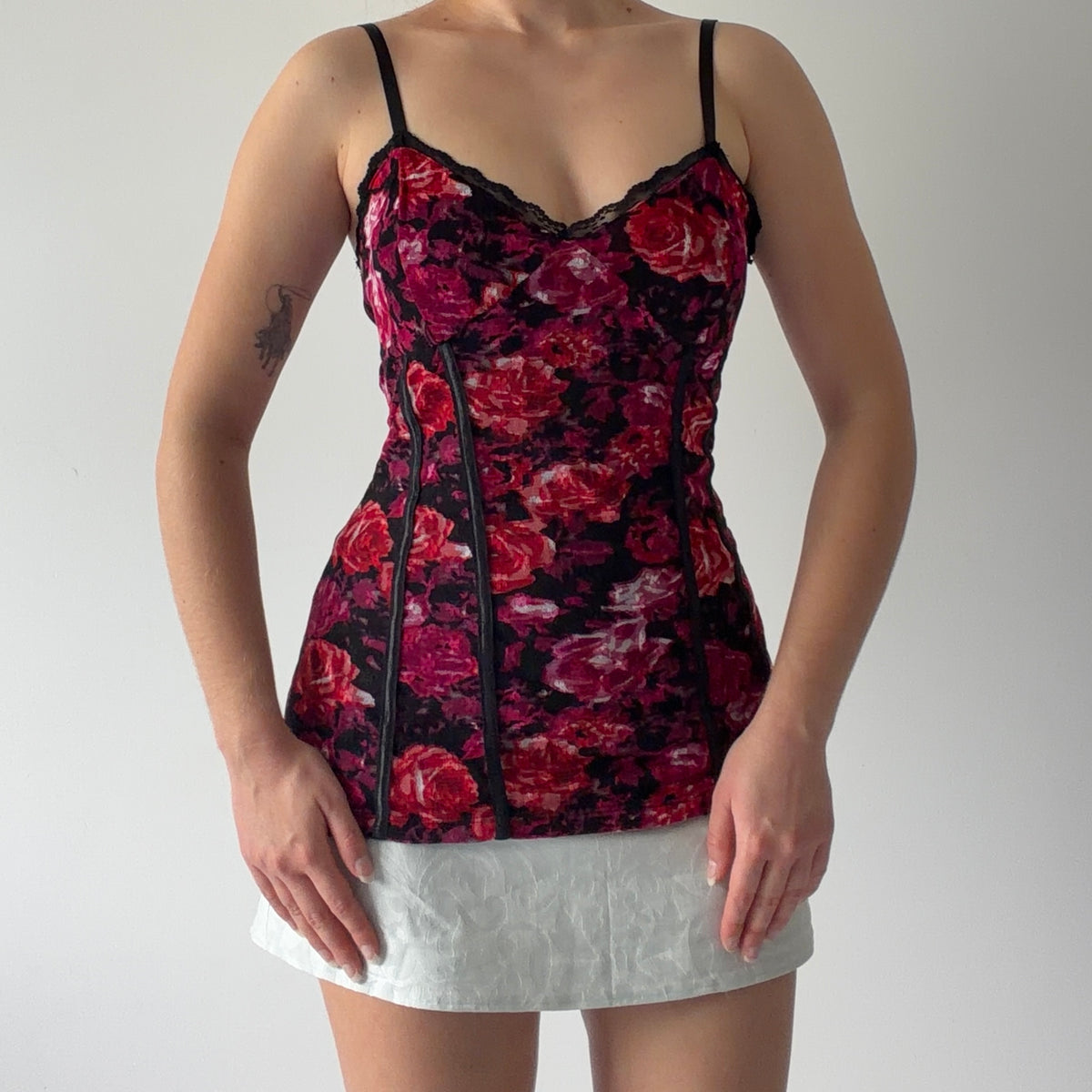 No Boundaries Rose Mesh Cami | L