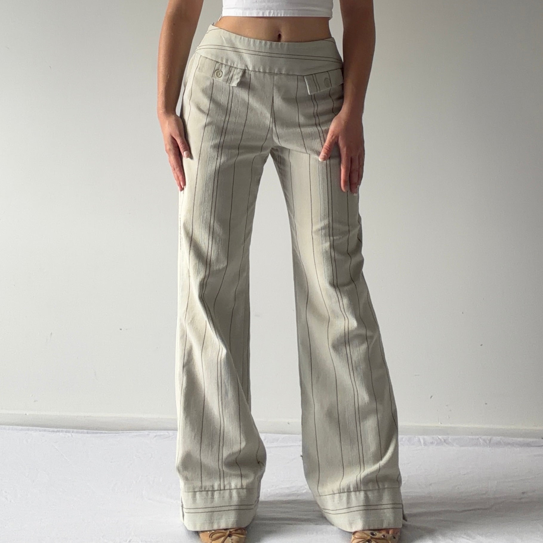 Pinstripe Wide Pants | Made in Australia | 12
