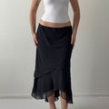 Dressbarn Ruffle Midi Skirt | Made in USA | L