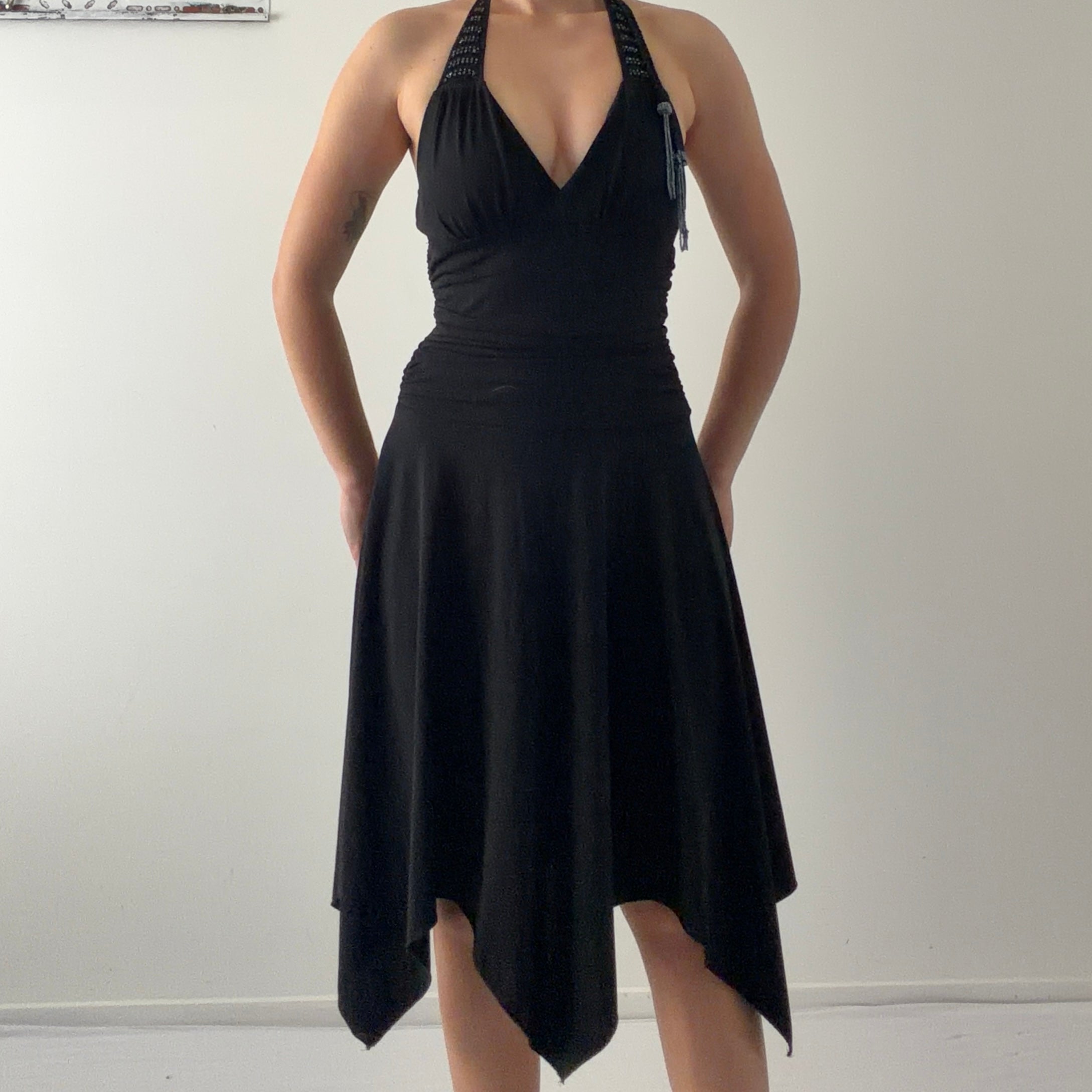 My Michelle Handkerchief Halter Dress | Made in USA | S