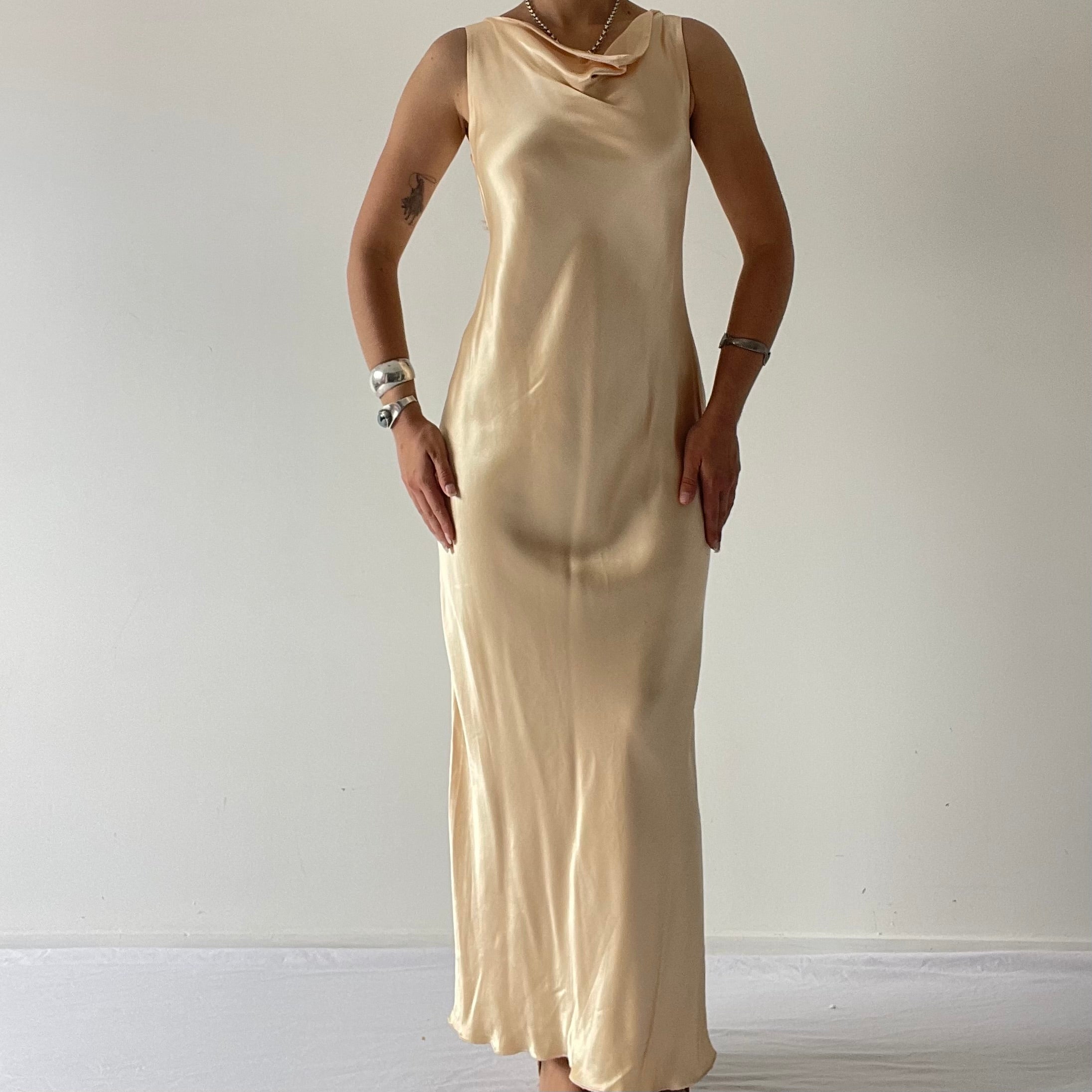 Satin Cowl Slip Dress | 8-10