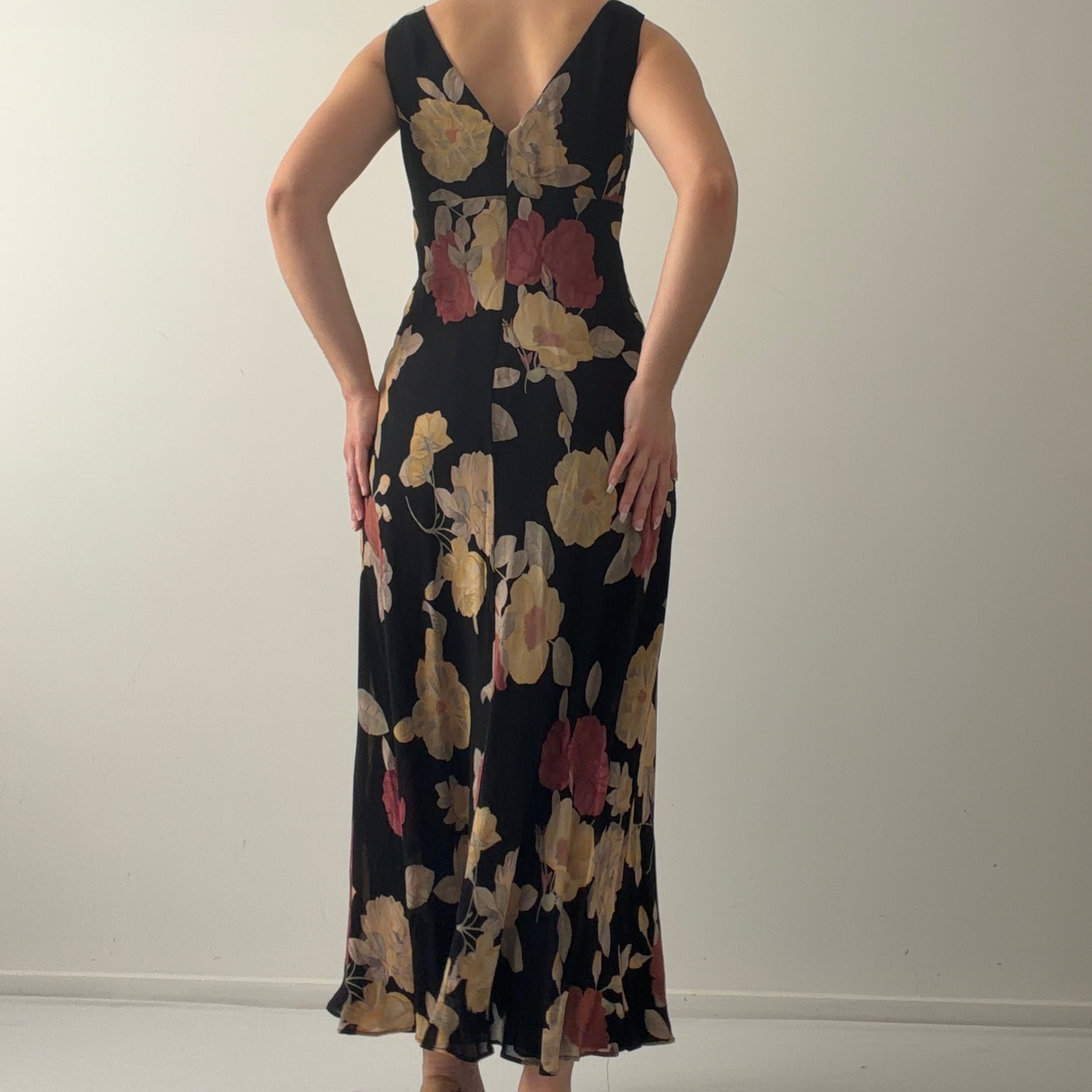 Donna Ricco Floral Midi Dress | Made in USA | 10-12