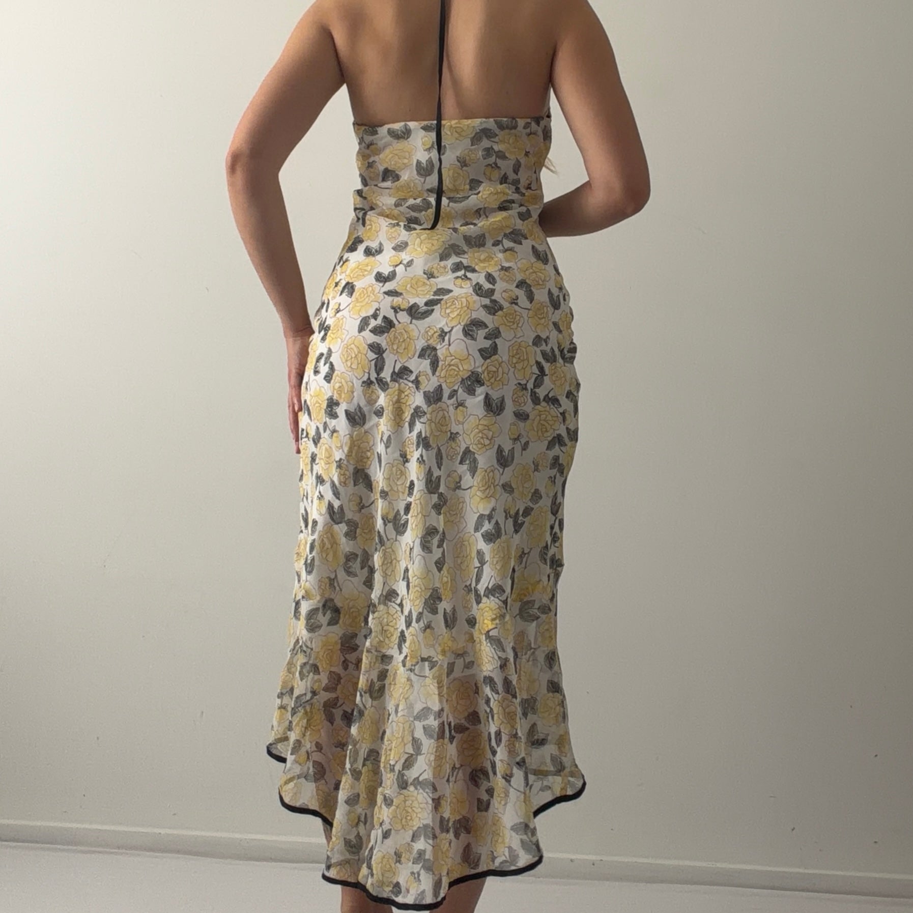 Alyn Page Floral Halter Dress | Made in USA | 12-14