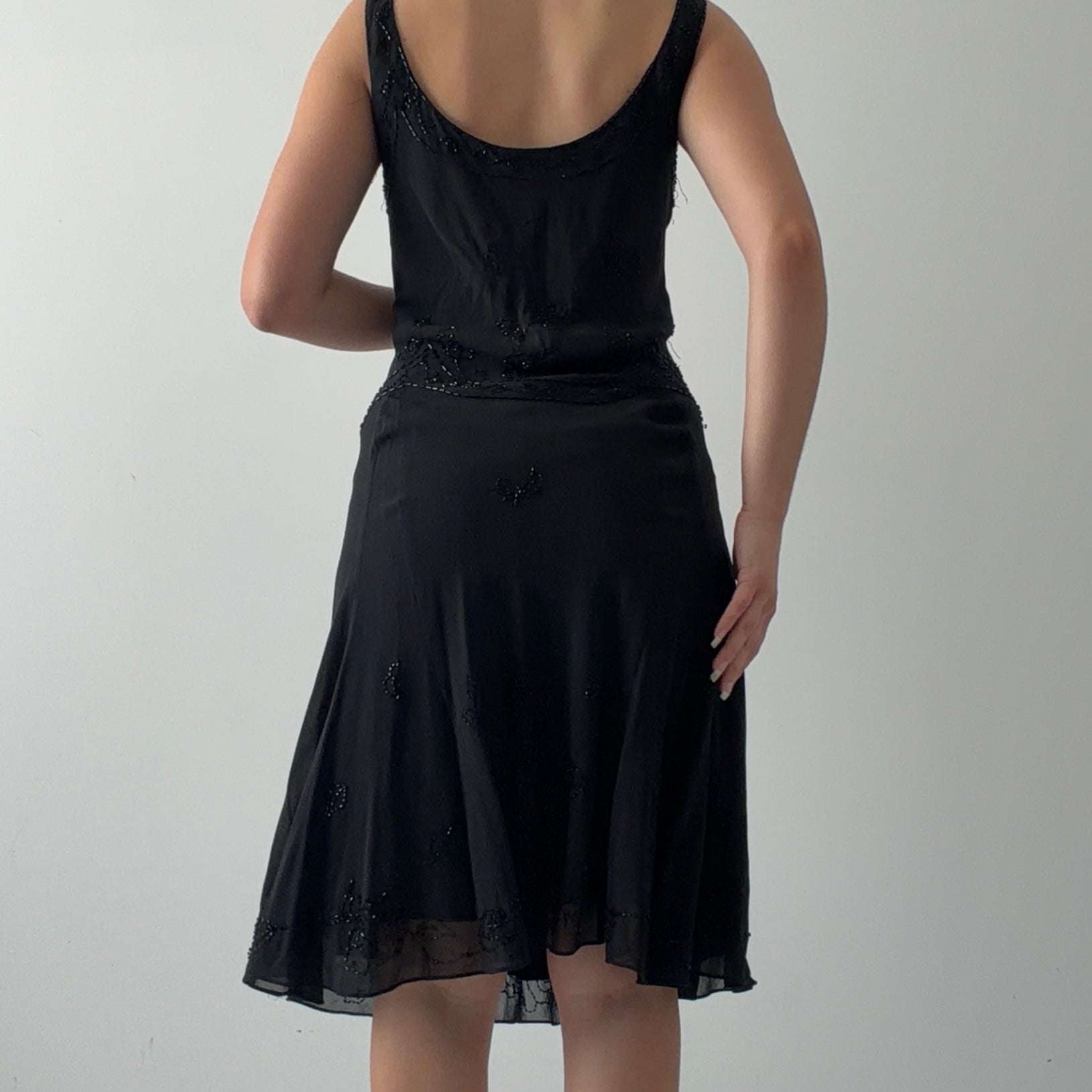 Jones New York Beaded Silk Midi Dress | L