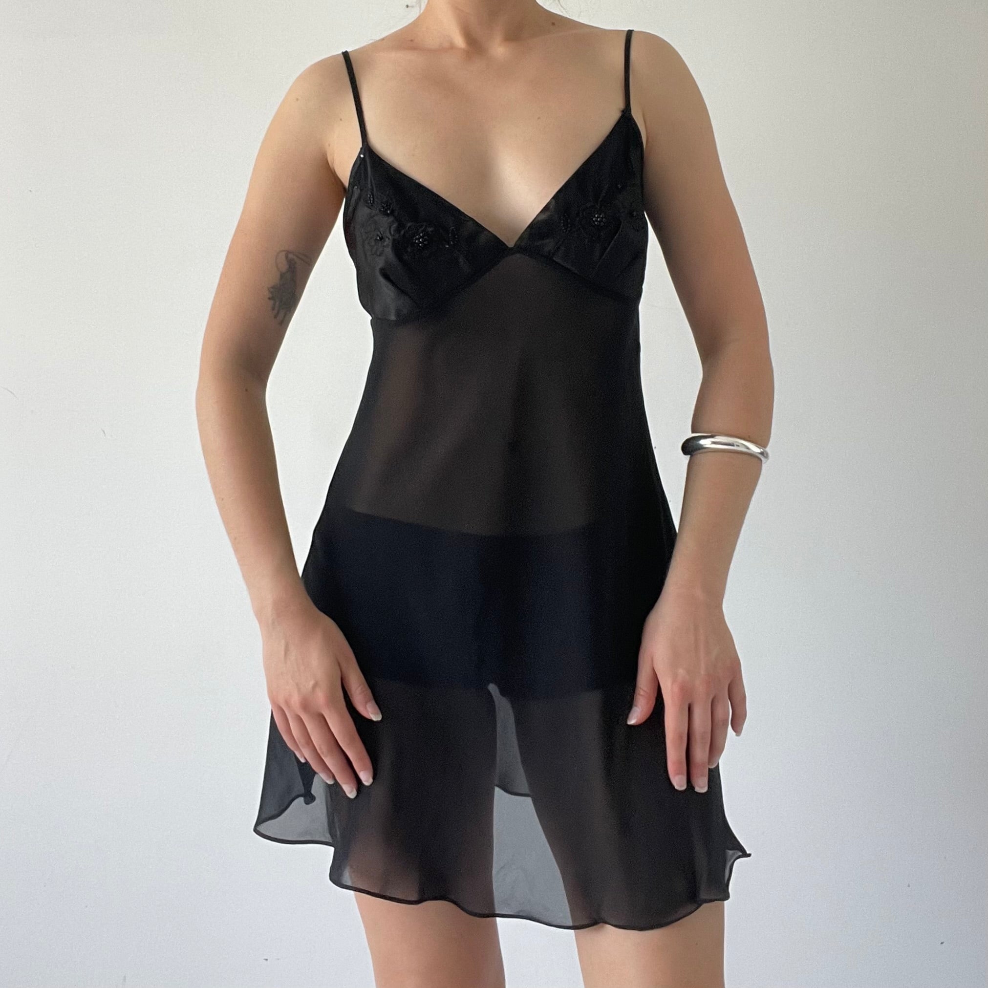 Beaded Lingerie Slip mini Dress | 8-10