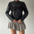 Harley Davidson Western Fringe Leather Biker Jacket | S