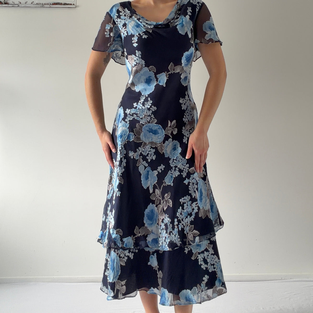 Jacques Vert Floral Midi Dress | L
