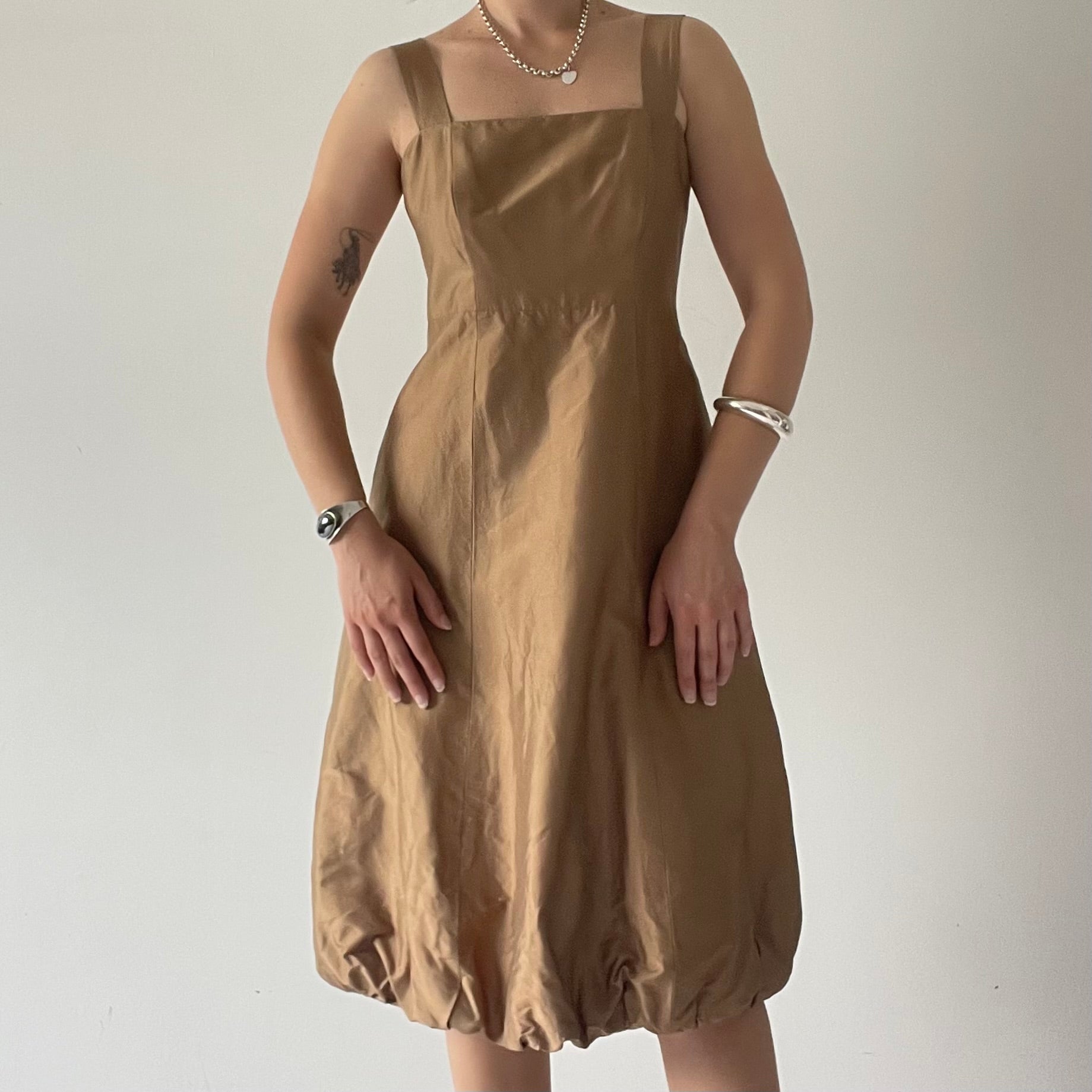 Silk Bubble Hem Midi Dress | 8-10