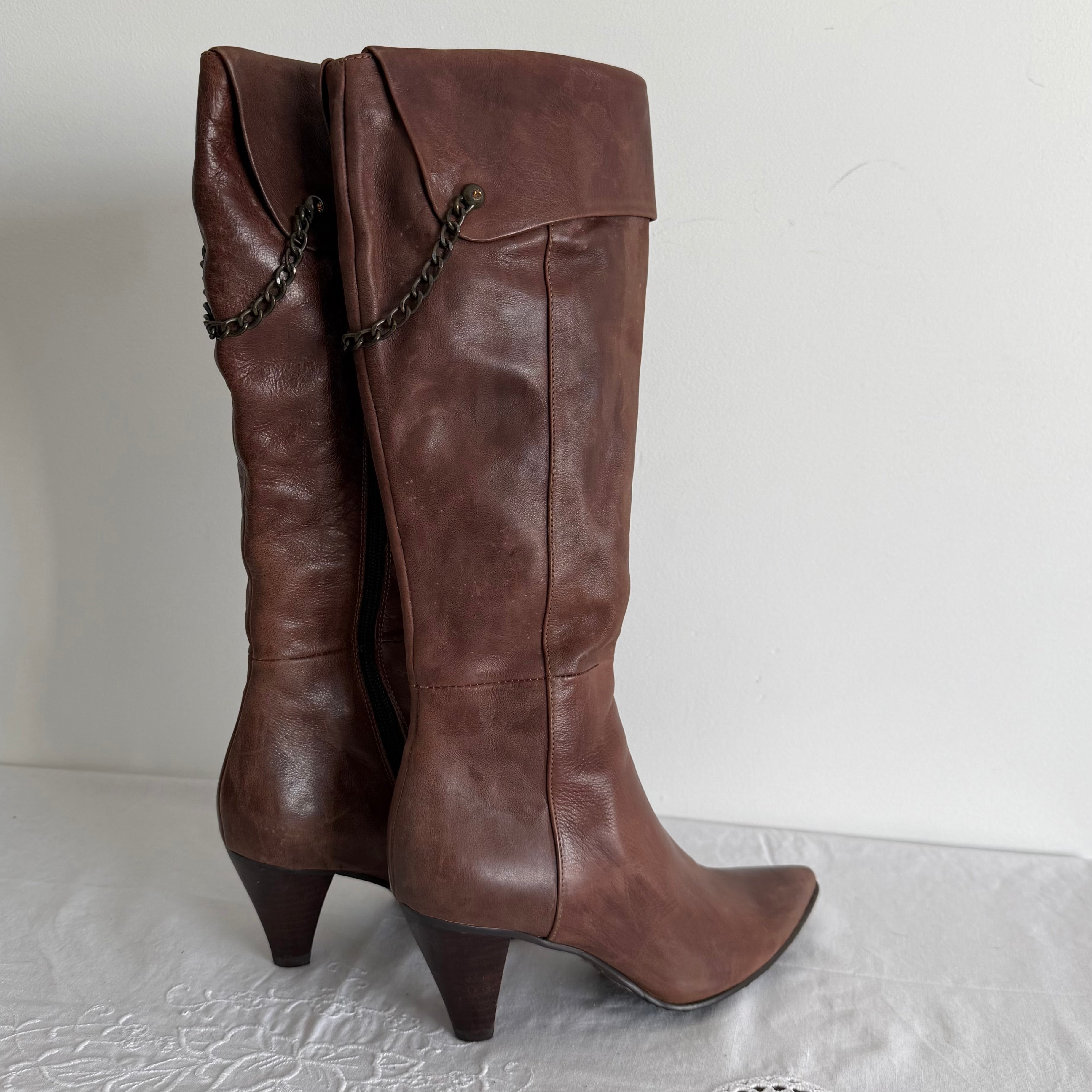 Belle Leather Fold Over Boot | EU 35.5 | US 5.5 | UK 3
