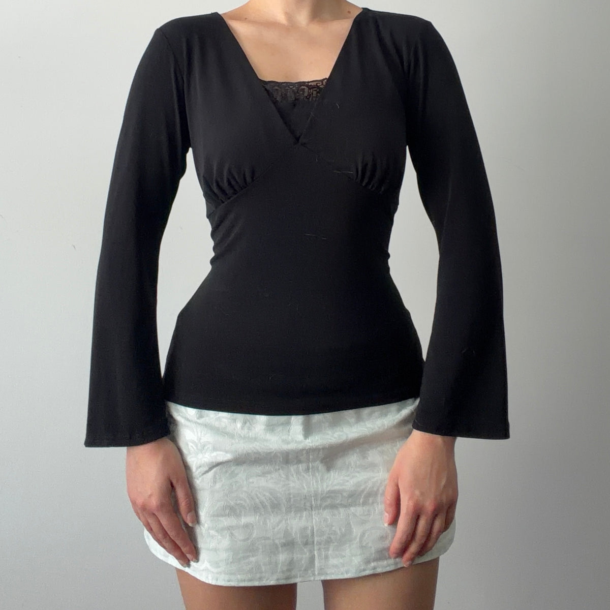 Wrapper Bell Sleeve Top | M