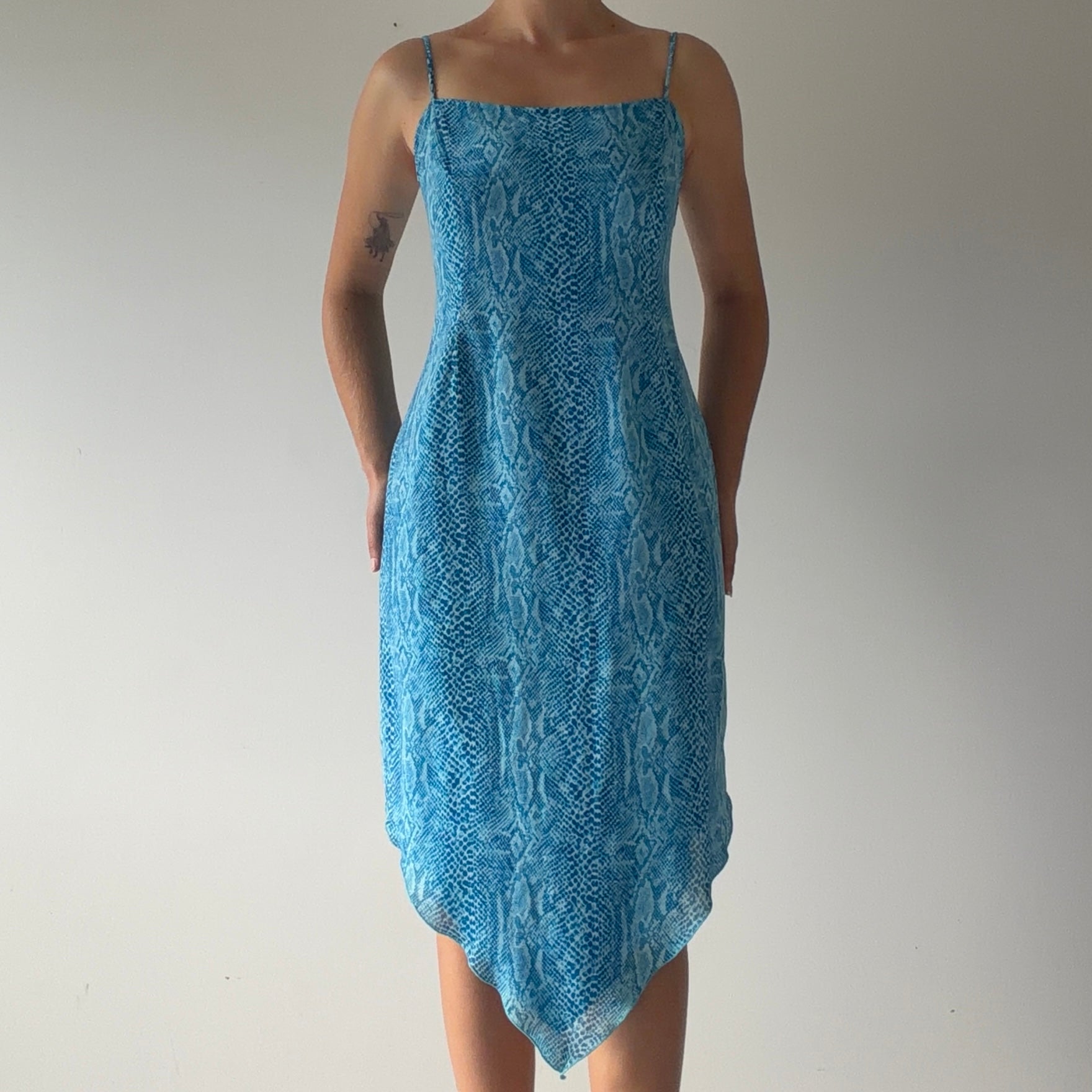 Principals Snake Print Asymmetric Dress | Made in NZ | 10-12