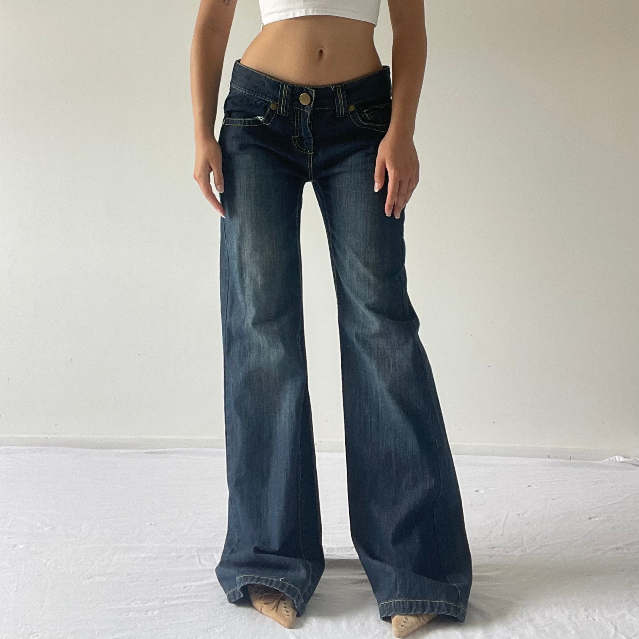 Low Rise Wide Leg Denim Jeans | 10-12
