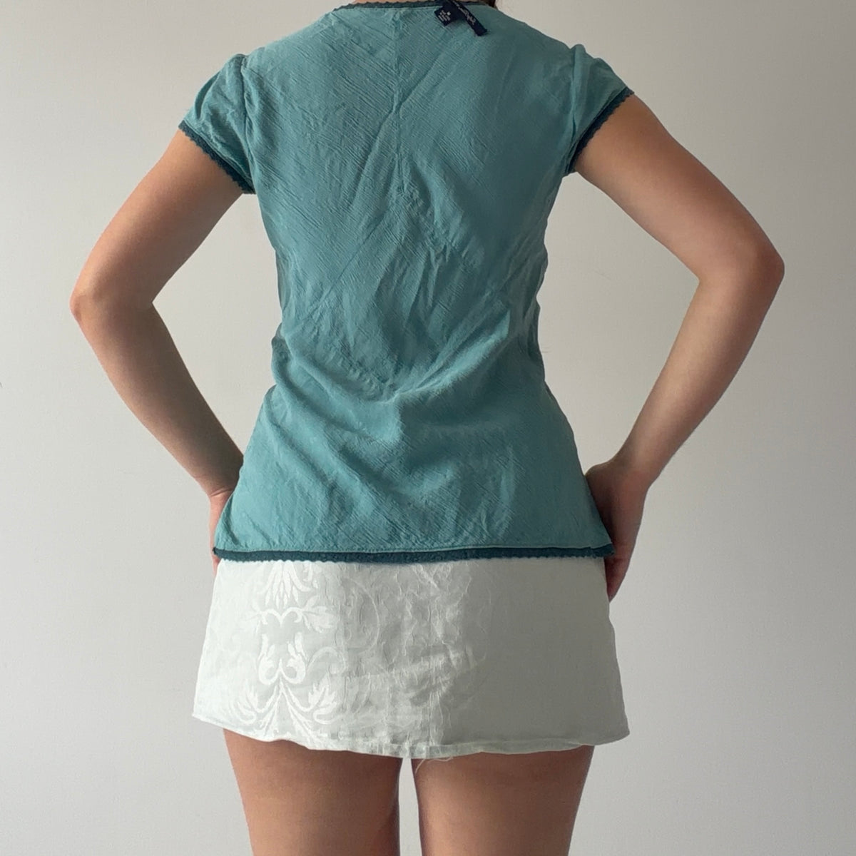 Indigo Palms Silk Top | M