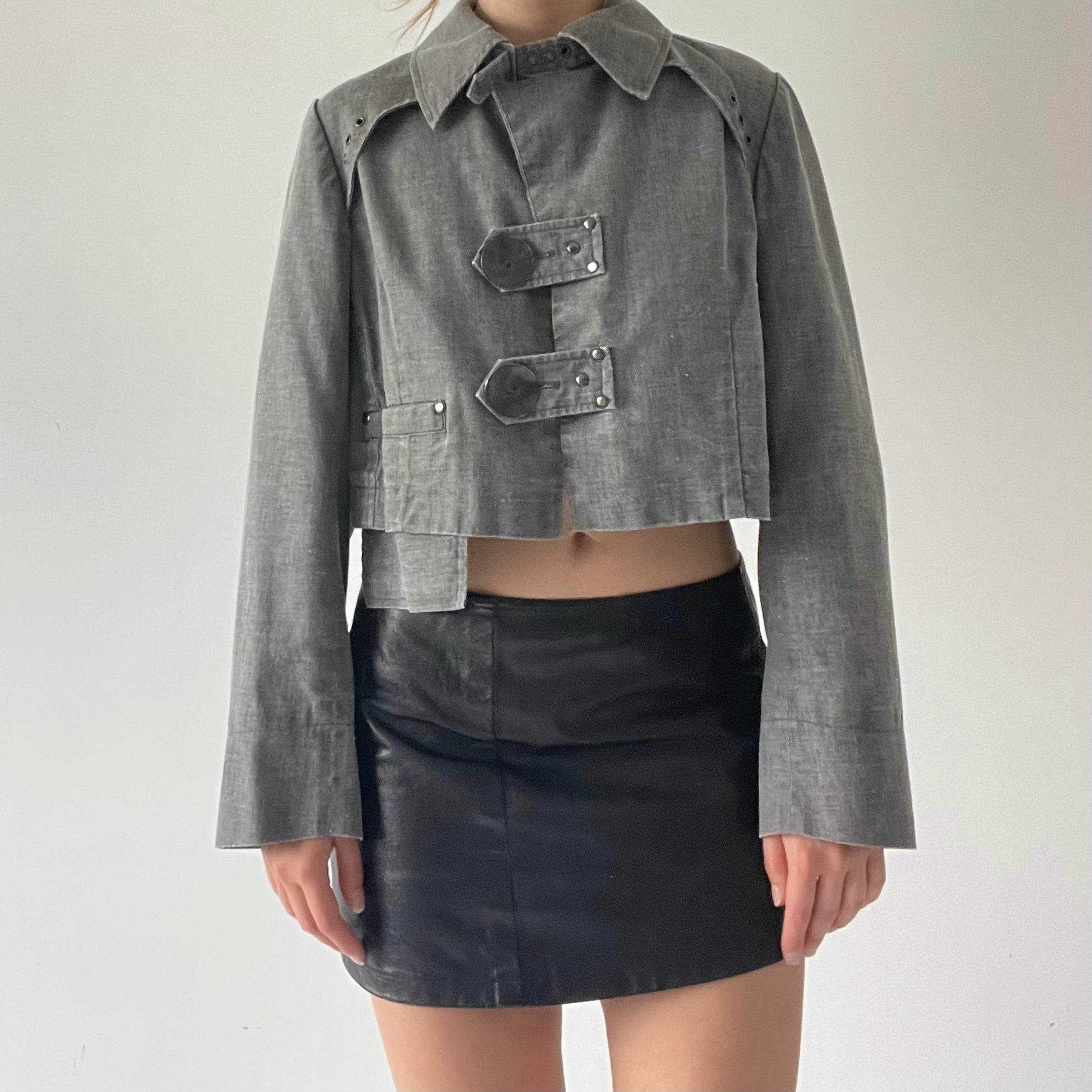 Linen Super Crop Utility Jacket |12-14