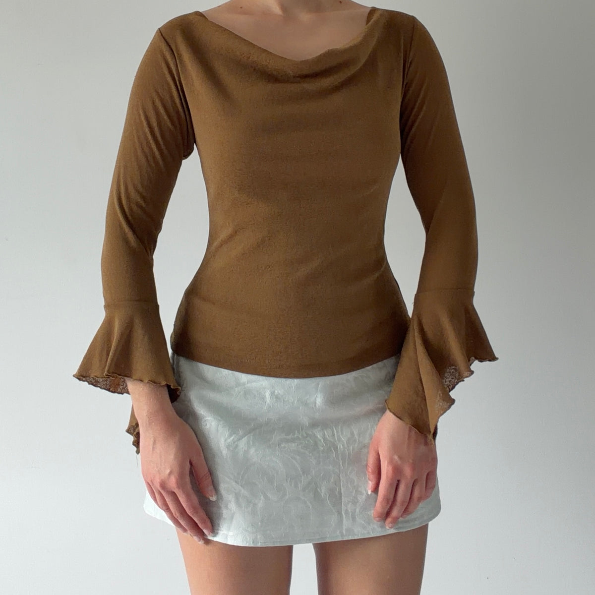 Rave Bell Sleeve Cowl Top | S