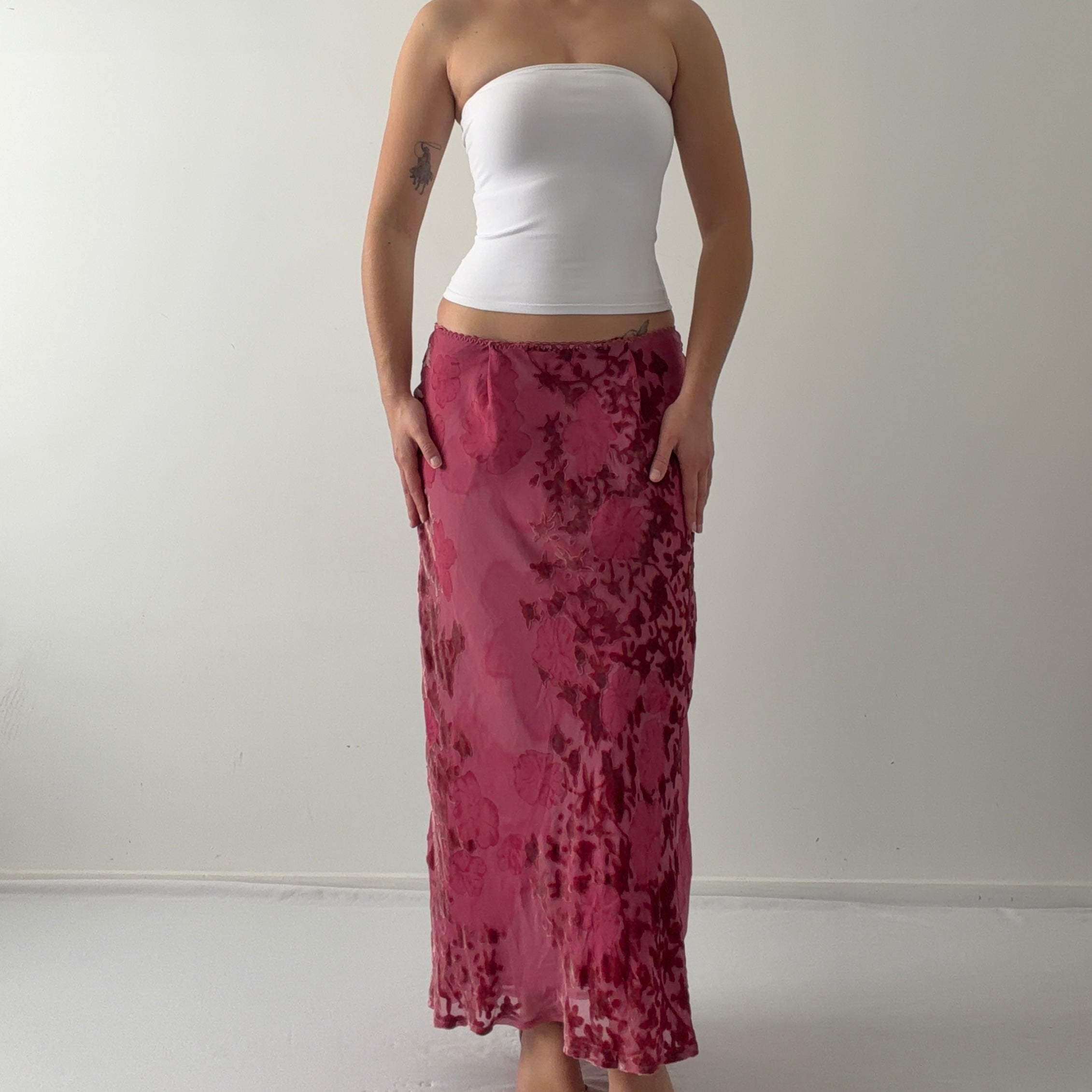 Monsoon Bias Cut Velvet Burnout Skirt | XL
