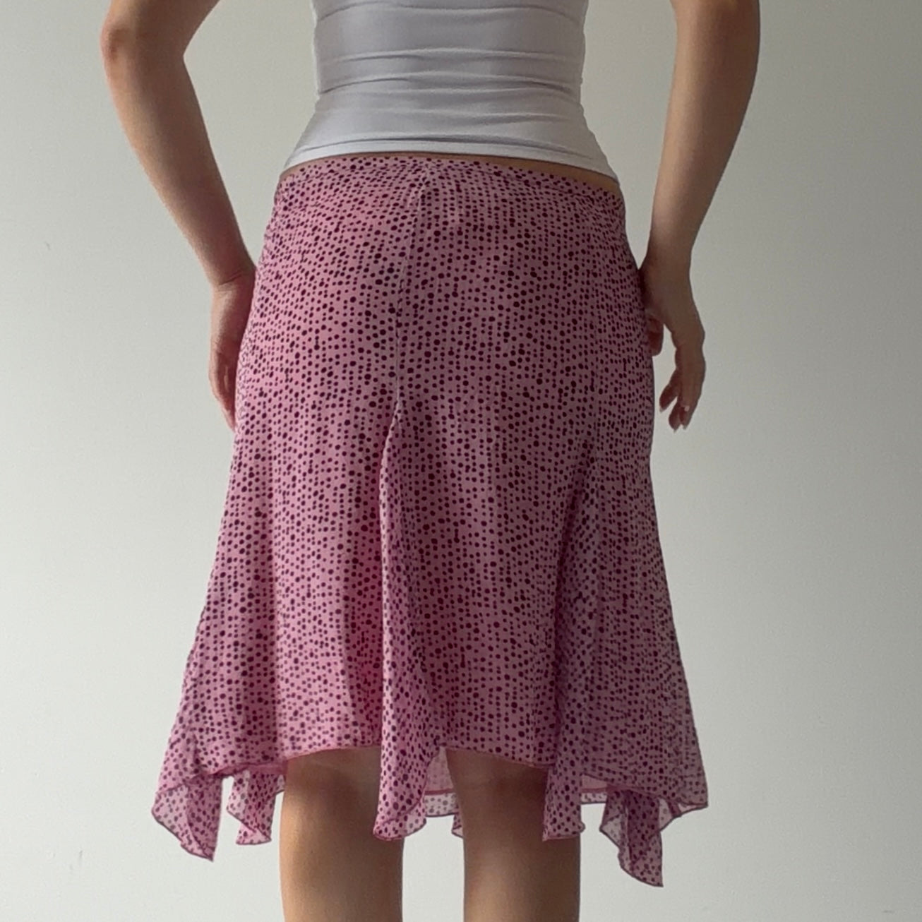 Le Group Woman Silk Polka Dot Midi Skirt | S
