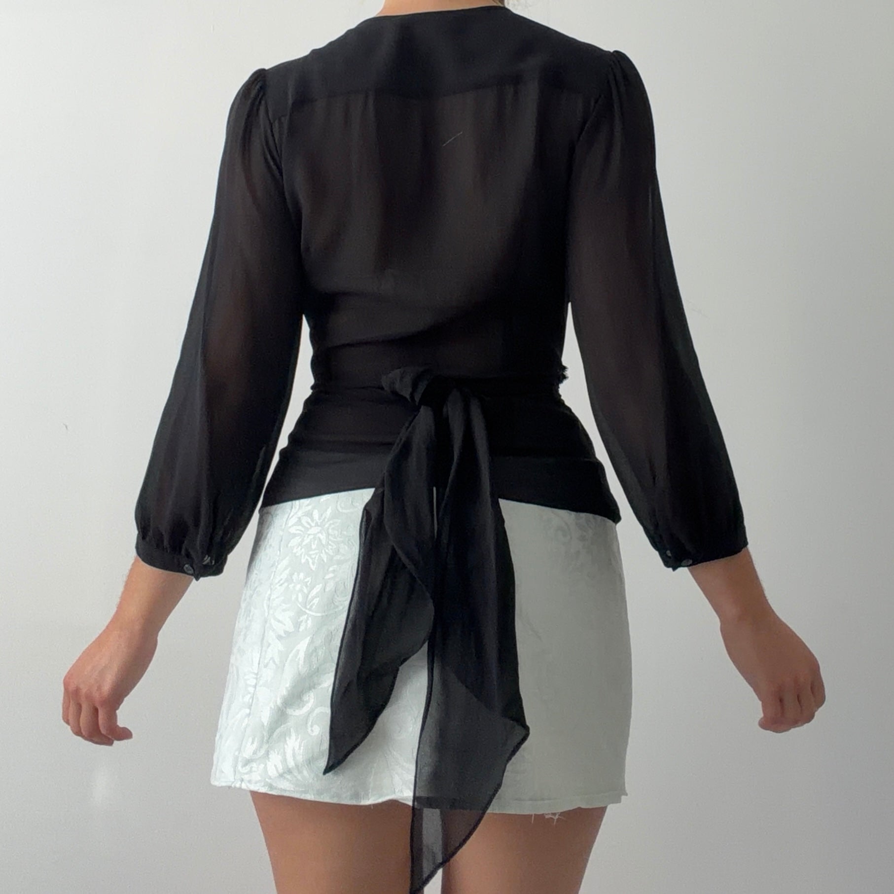 BCBG Silk Wrap Top | S