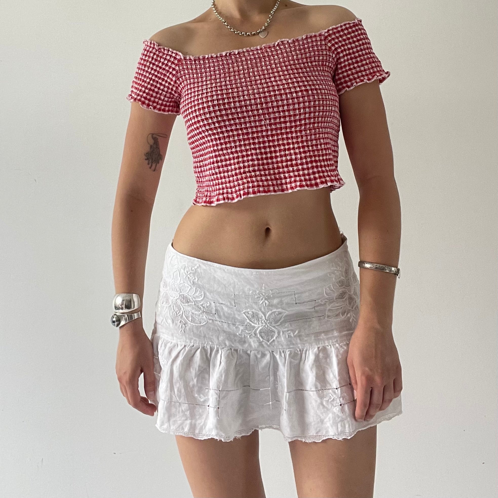 Max Gingham Ruched Top | 6-8