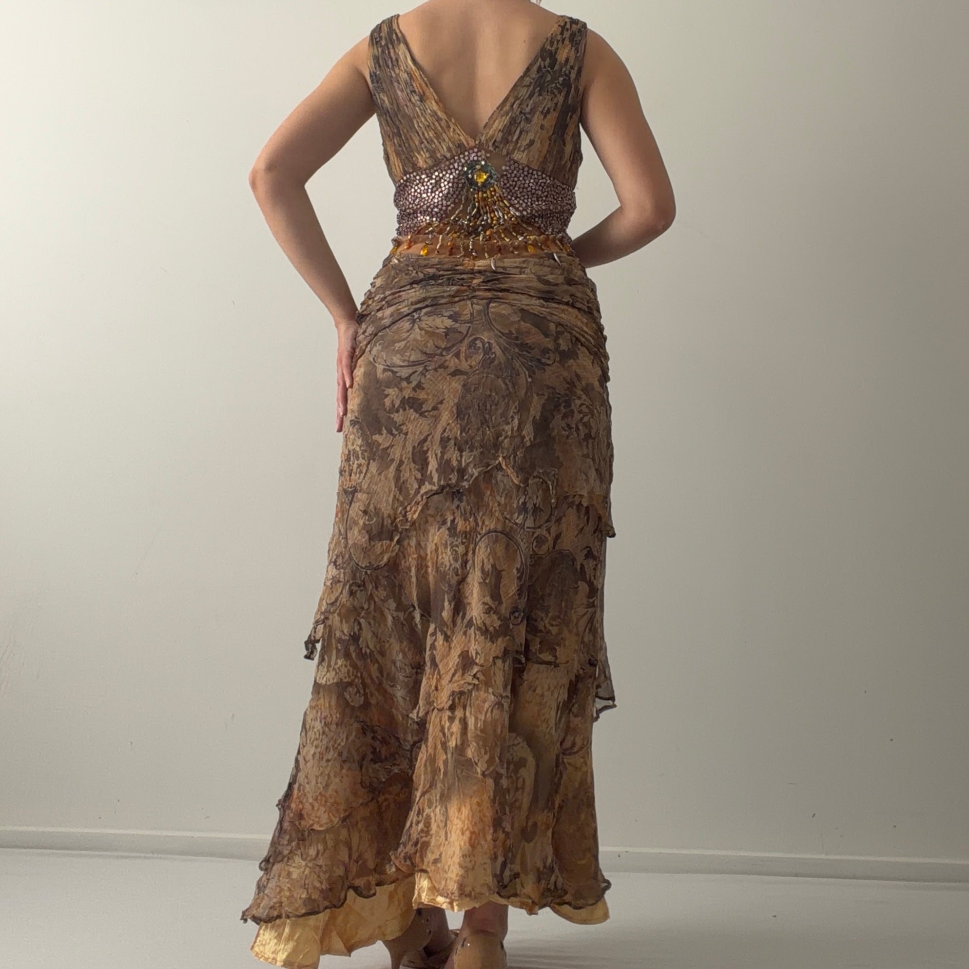 Ynova Mode Silk Beaded Dress | M-L