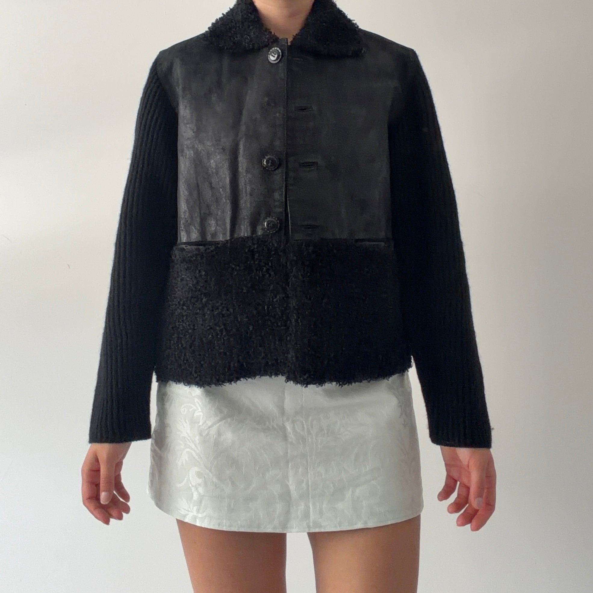 Leather and Wool Button Up Jacket | 6-10