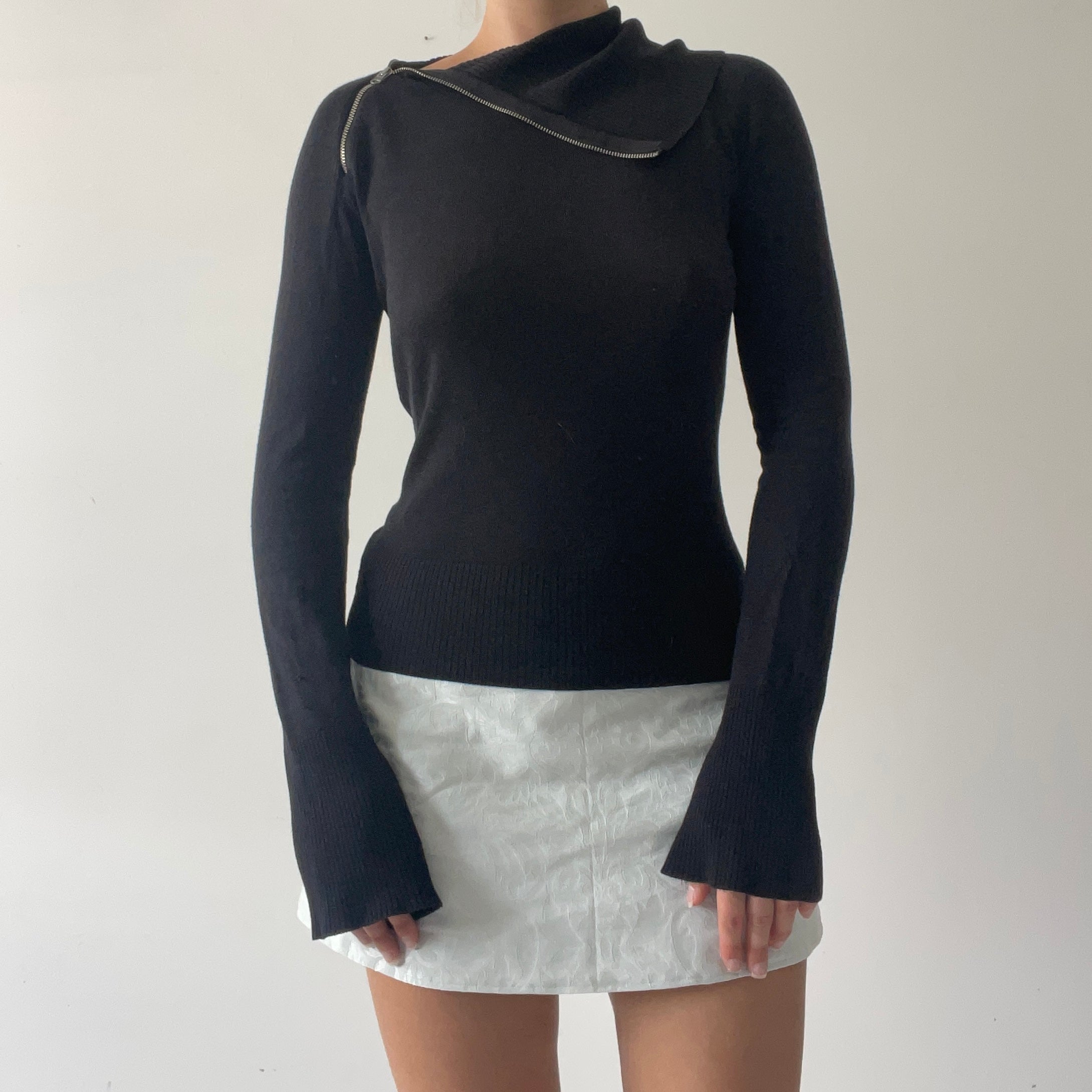 Cue Asymmetric Wool Knit | 6-8
