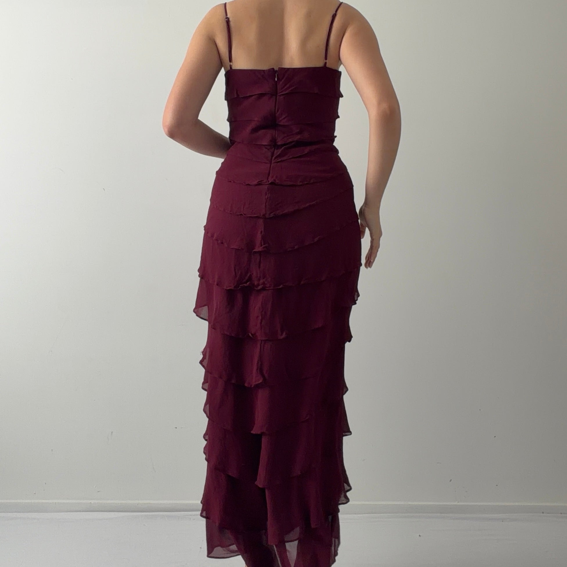 Tadashi Silk Ruffle Dress | S