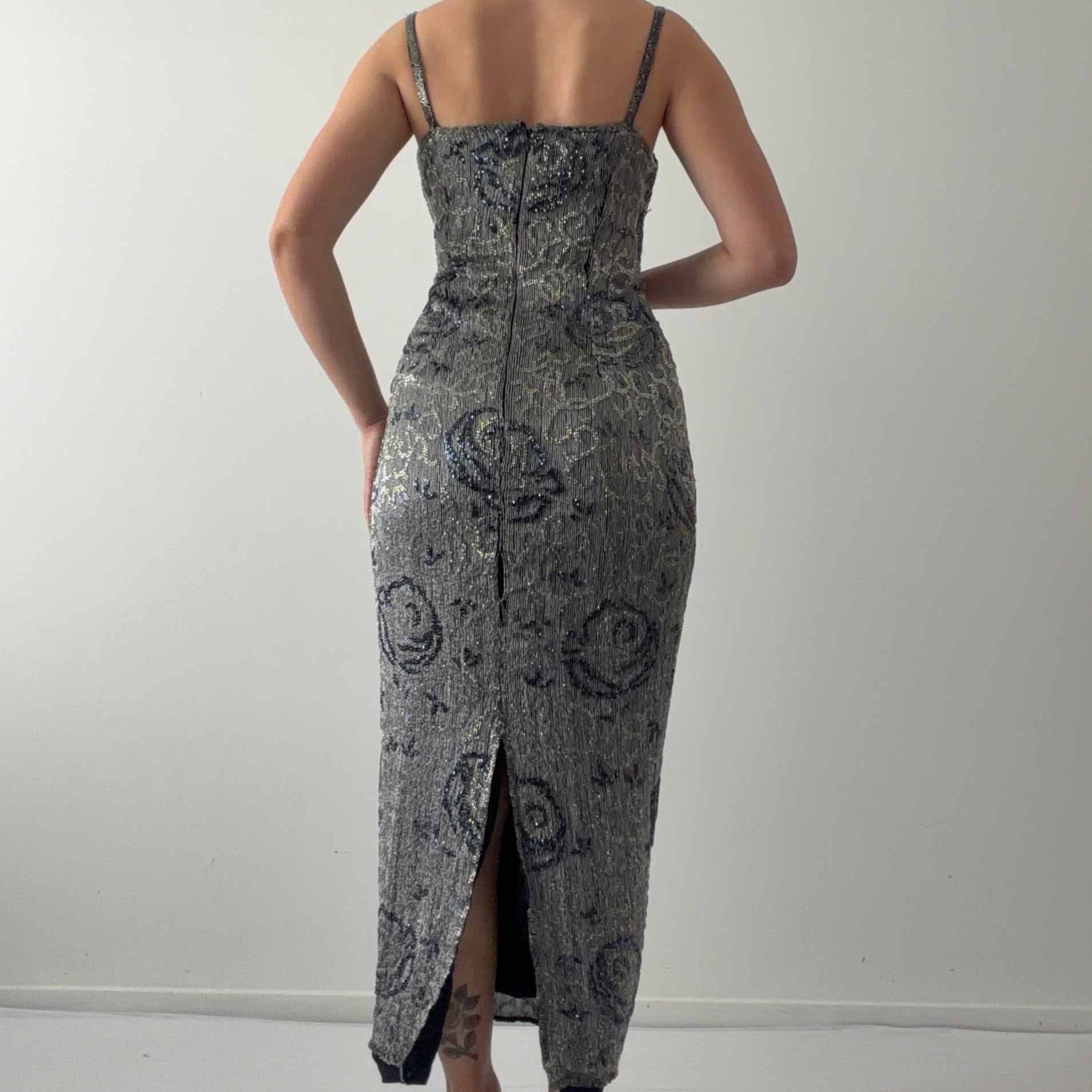 Monsoon Silk Beaded Dress | M